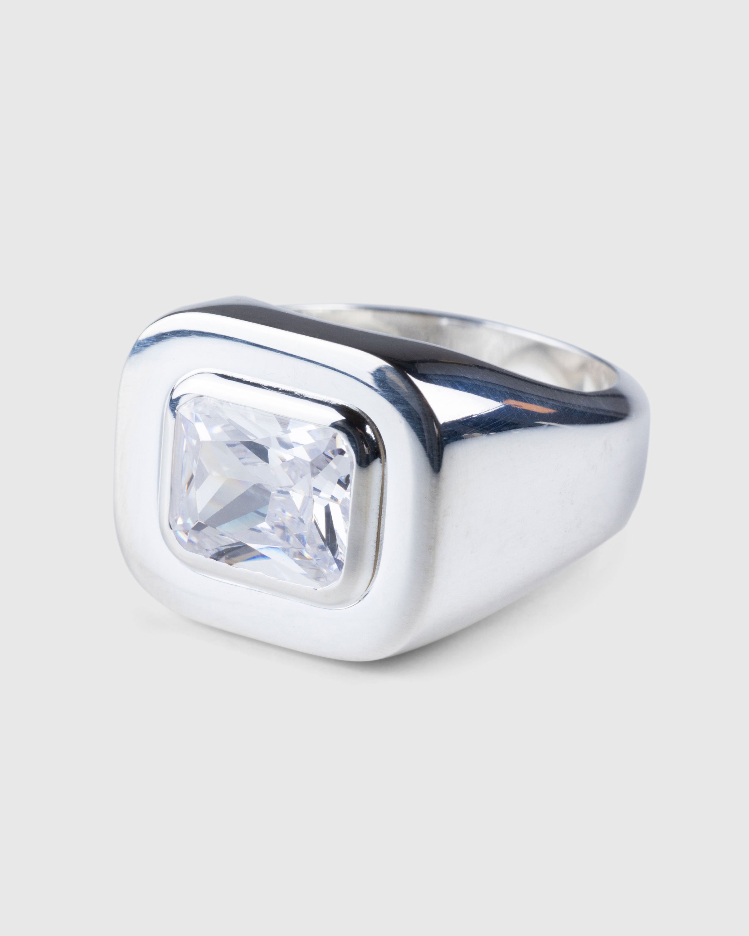 Hatton Labs - Emerald Cut Signet Ring Silver/White - Accessories - Multi - Image 2