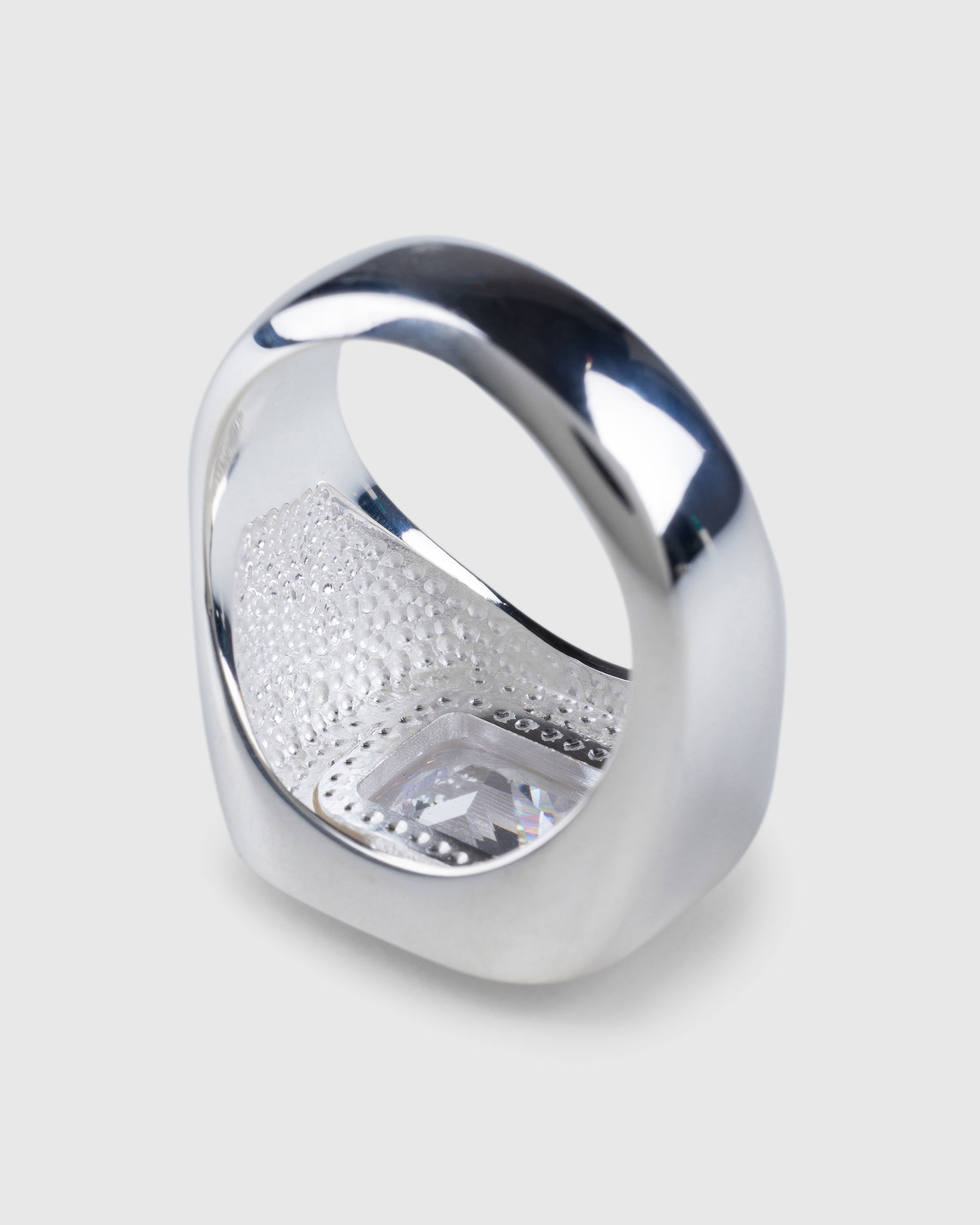 Hatton Labs - Emerald Cut Signet Ring Silver/White - Accessories - Multi - Image 4