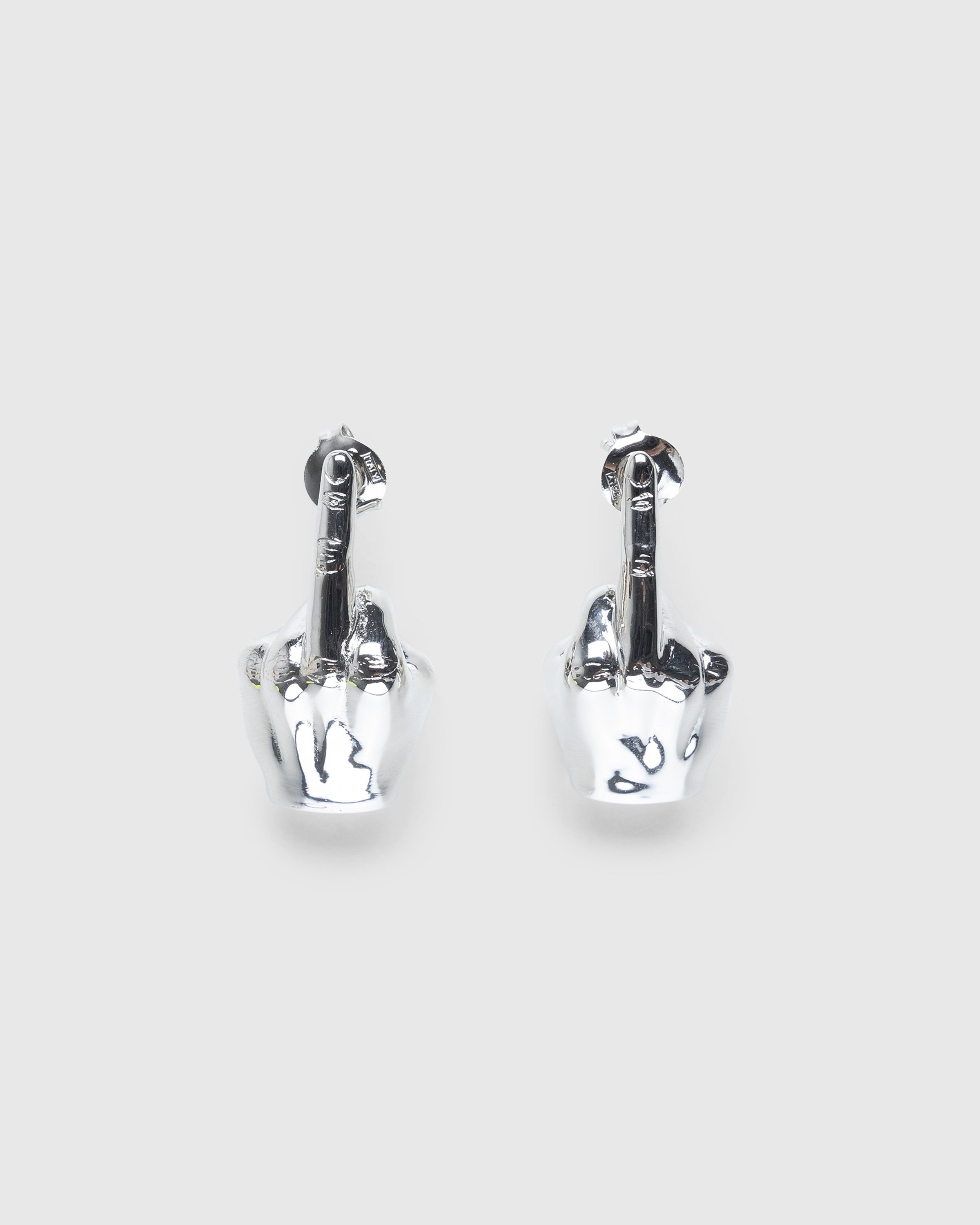 Y/Project - Mini Fuck U Earrings Silver - Accessories - Silver - Image 1