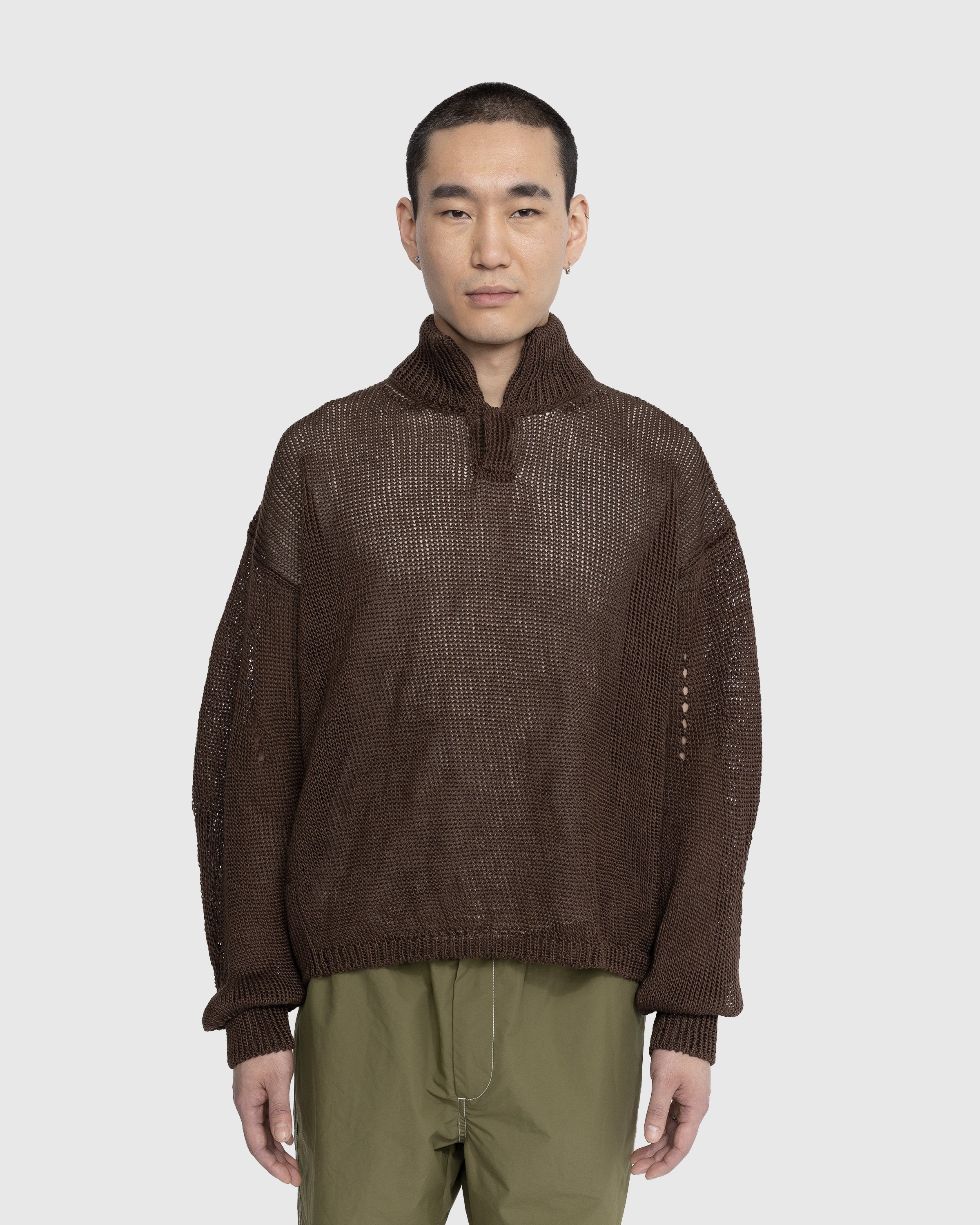 ROA - Longsleeve Knit Polo Brown - Clothing - Brown - Image 2