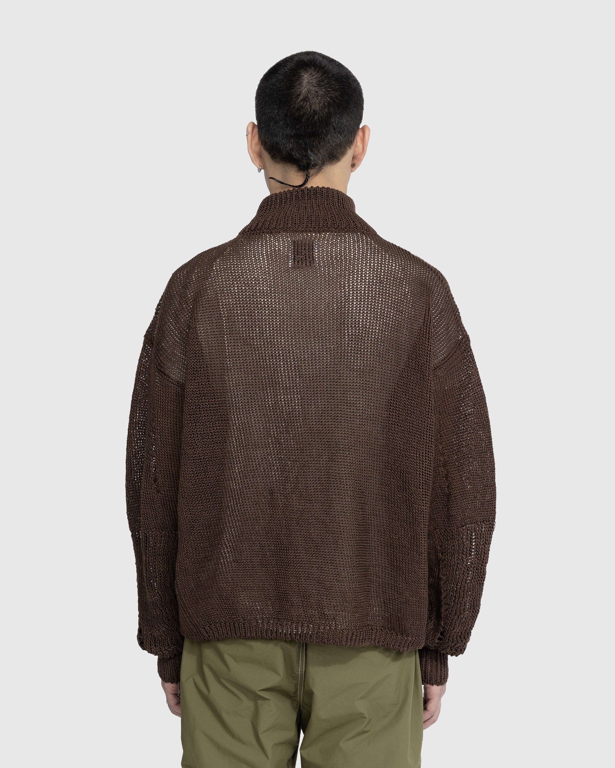 ROA - Longsleeve Knit Polo Brown - Clothing - Brown - Image 3