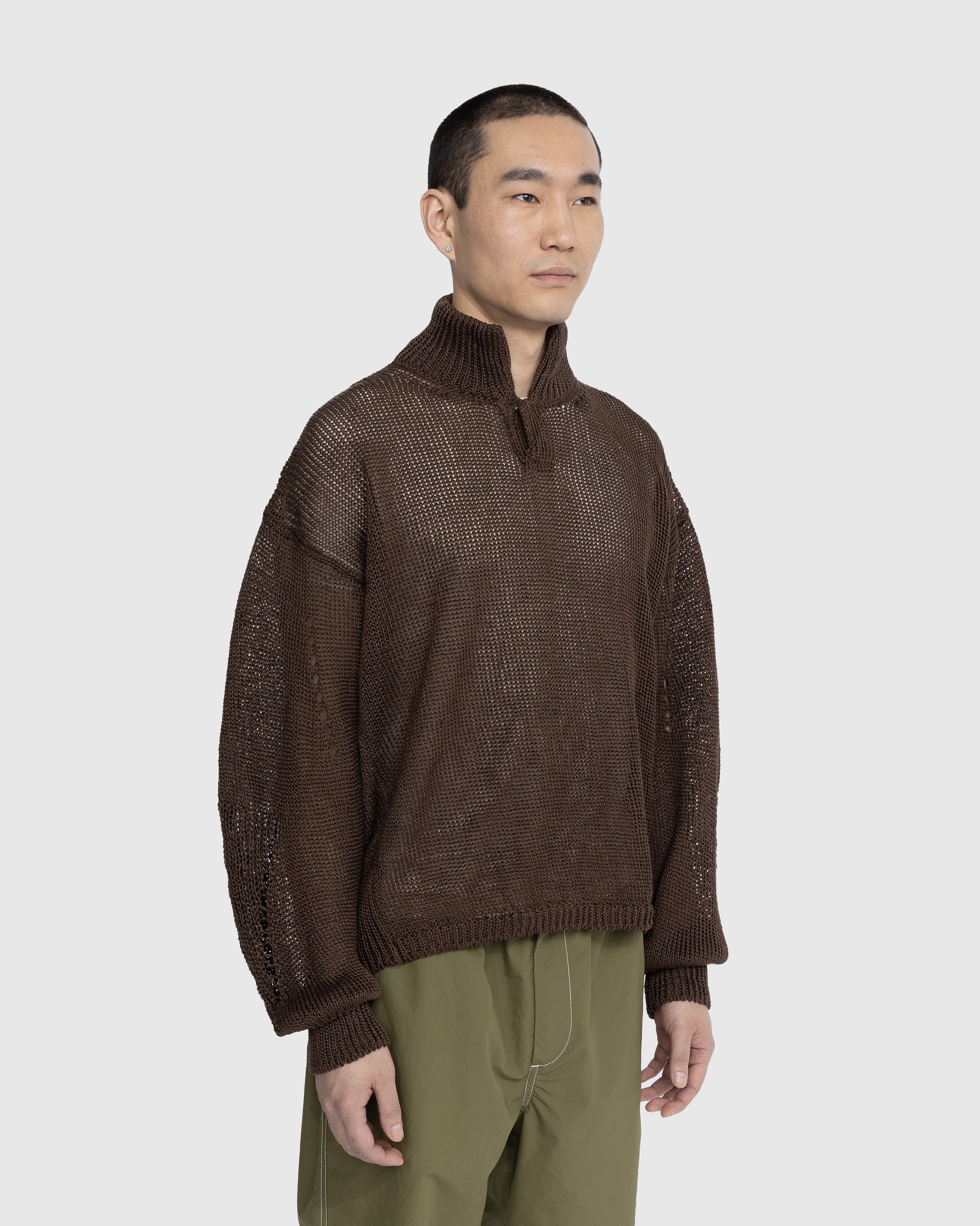 ROA - Longsleeve Knit Polo Brown - Clothing - Brown - Image 4
