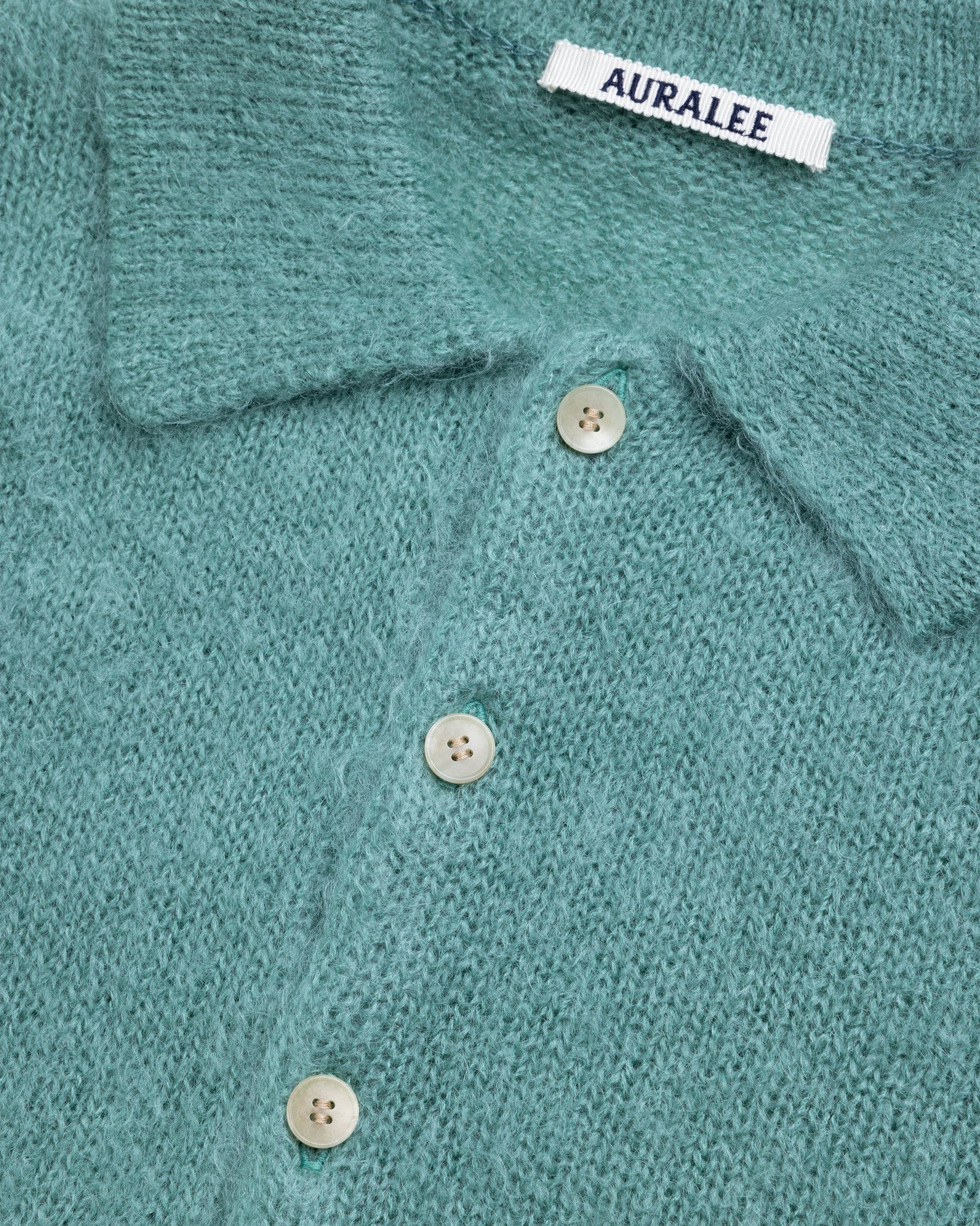 Auralee - Brushed Mohair Knit Polo Jade Green - Clothing - Green - Image 6
