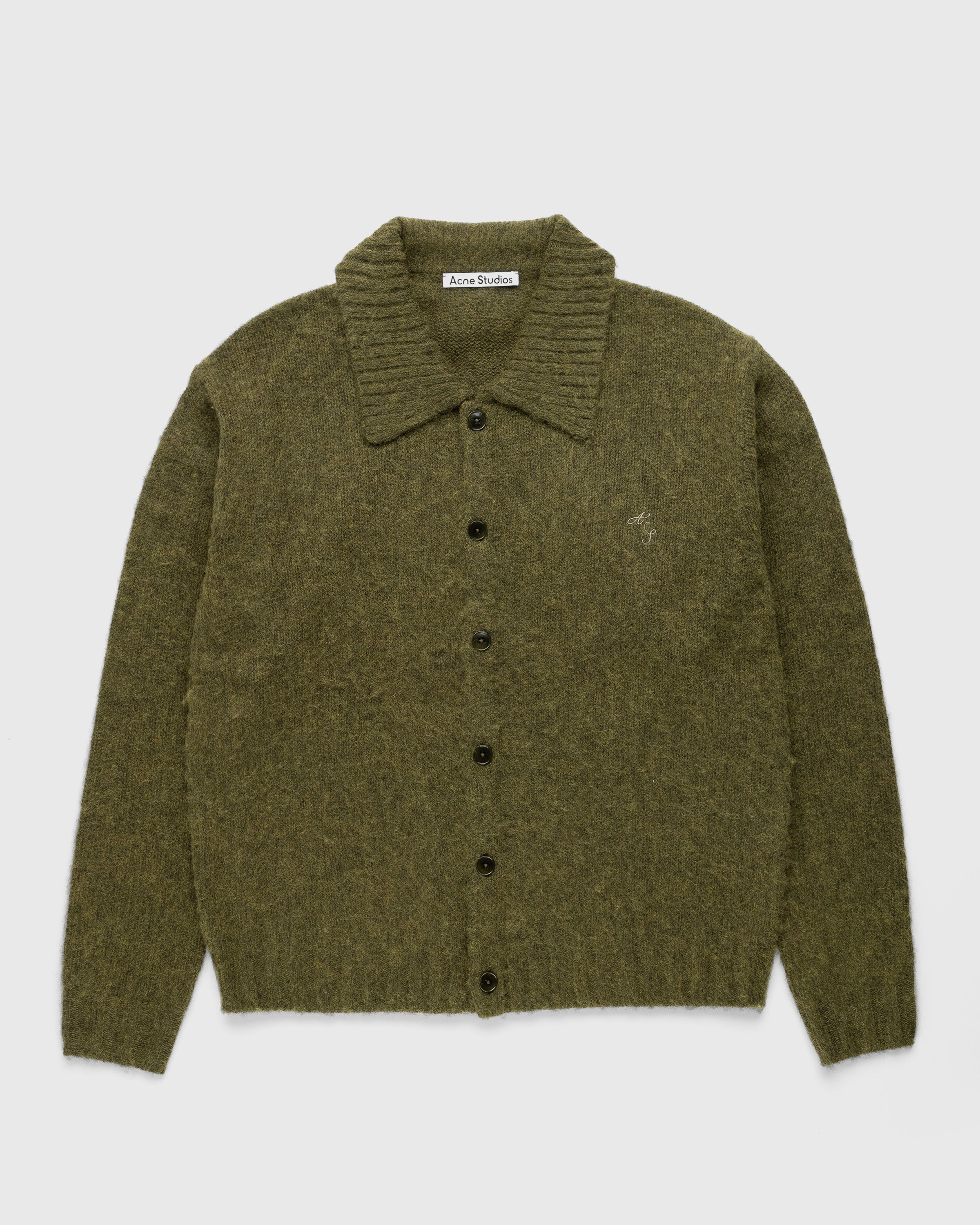 Acne Studios - Polo Wool Cardigan Dark Olive - Clothing - Green - Image 1
