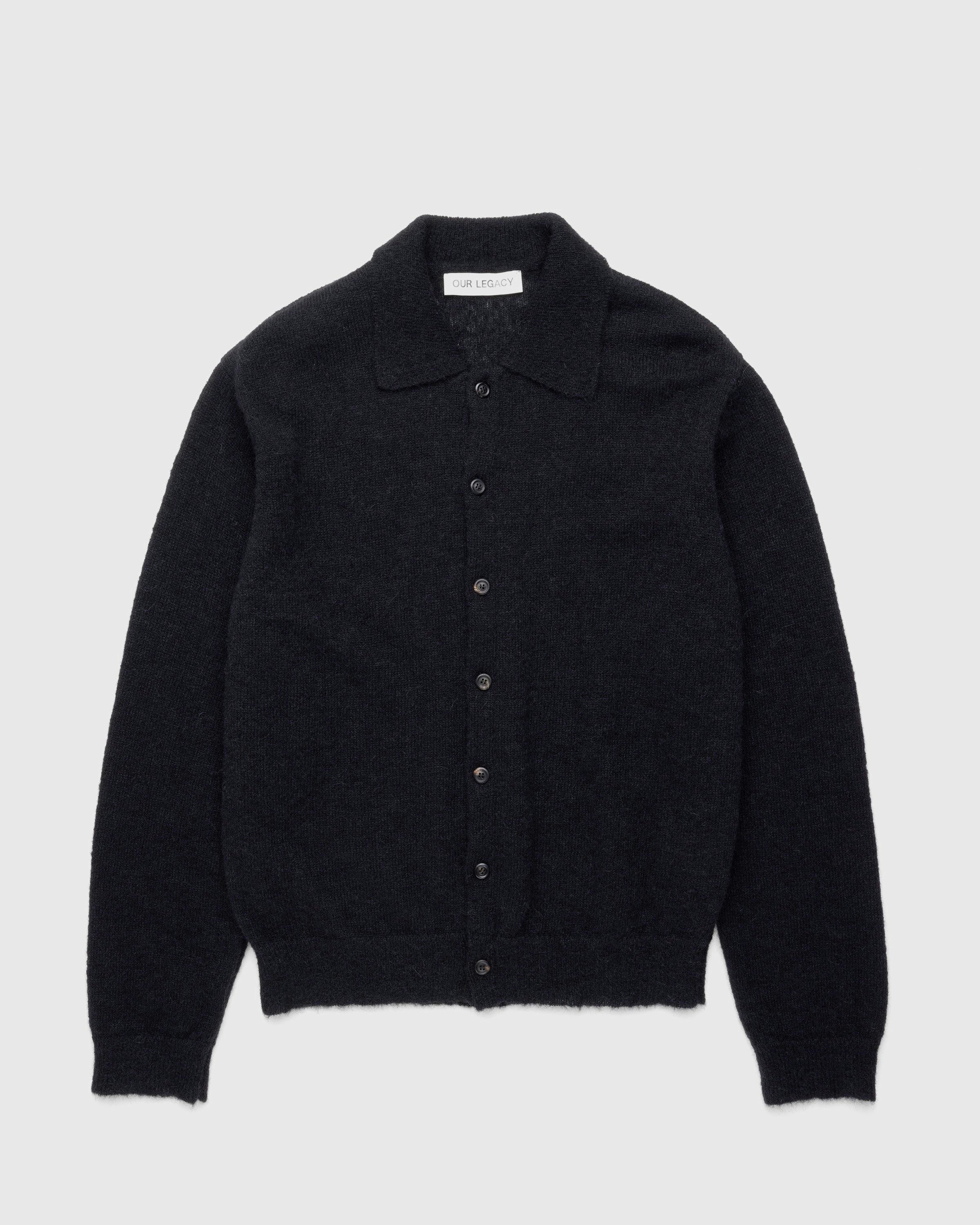 Our Legacy - Evening Polo Black Fuzzy Alpaca - Clothing - Black - Image 1