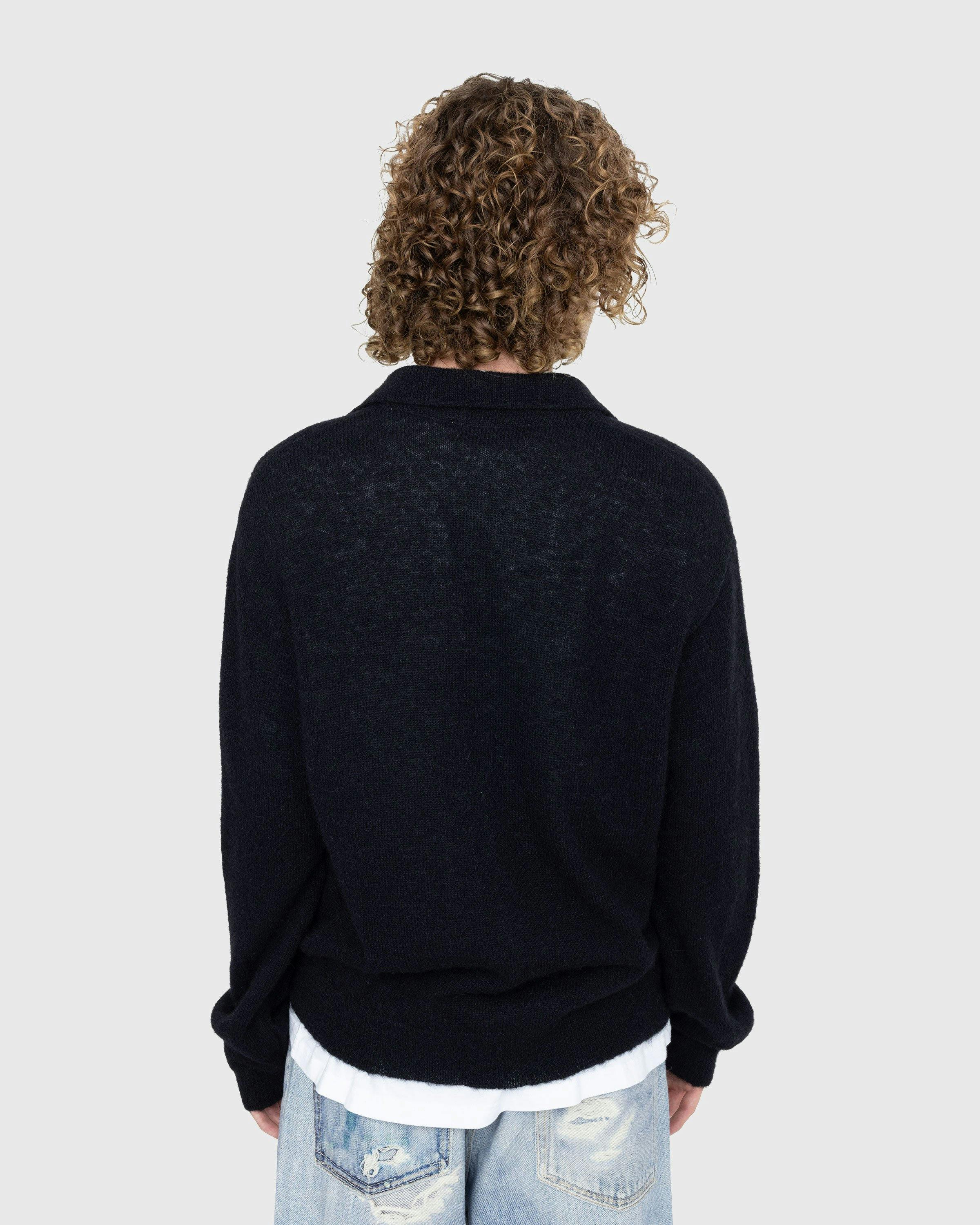 Our Legacy - Evening Polo Black Fuzzy Alpaca - Clothing - Black - Image 3