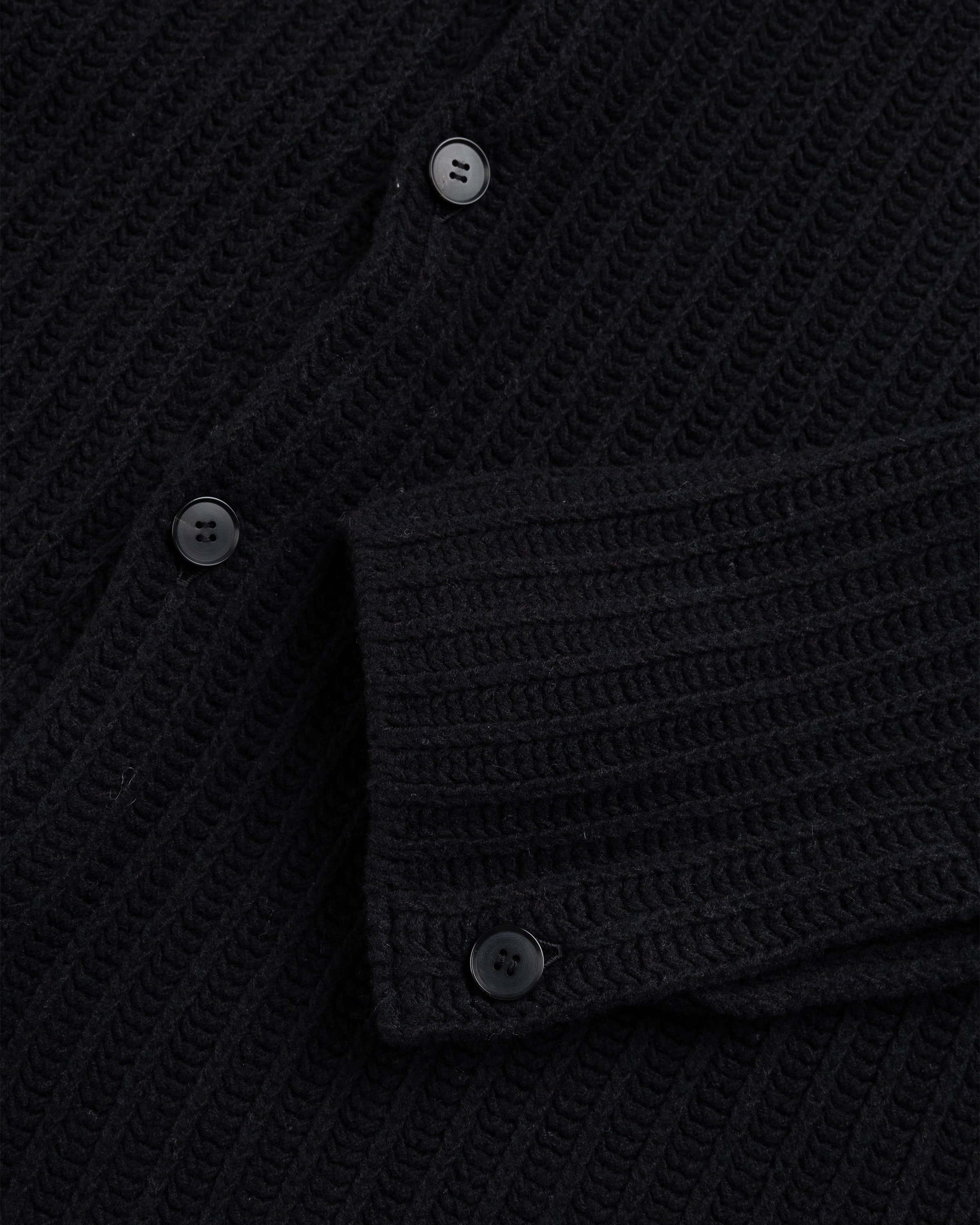 Auralee - Brushed Cotton Wool Rib Knit Shirt Black - Clothing - Black - Image 5