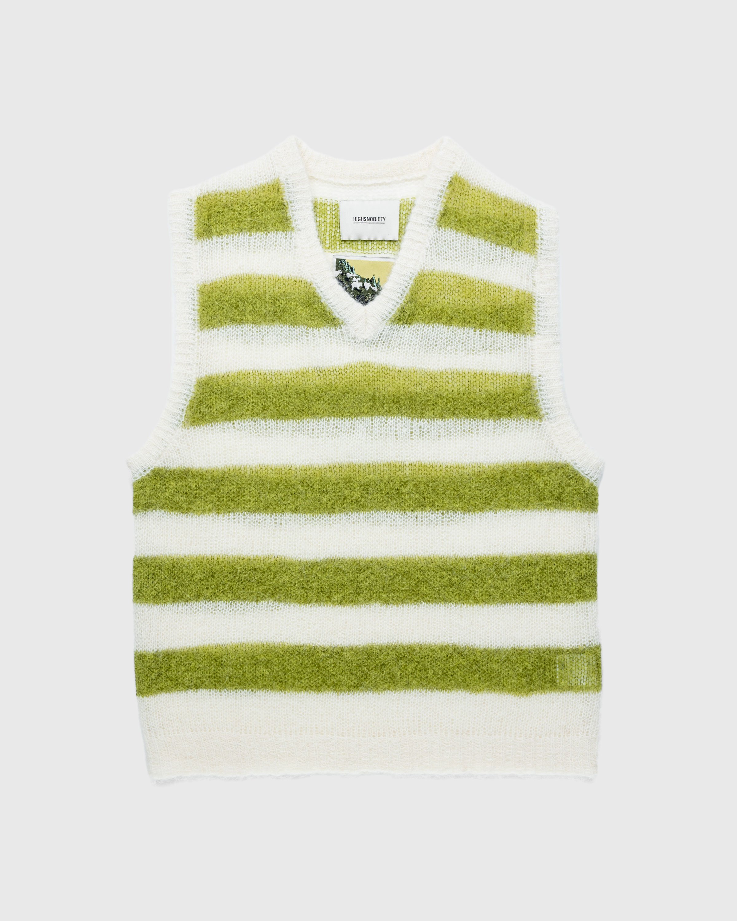 Highsnobiety - Sweater Vest Green/Ivory - Clothing - Multi - Image 1