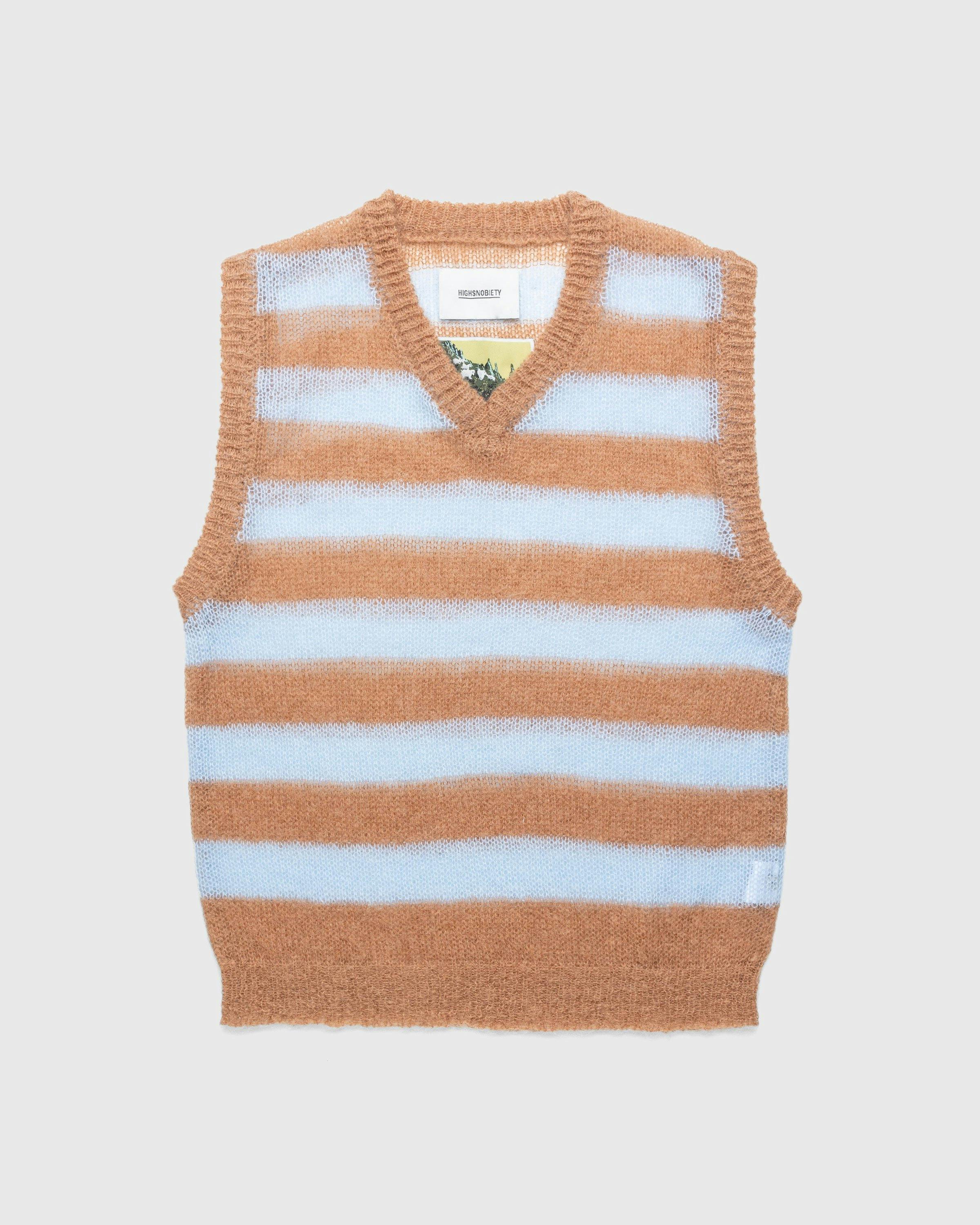 Highsnobiety - Sweater Vest Brown/Light Blue - Clothing - Multi - Image 1