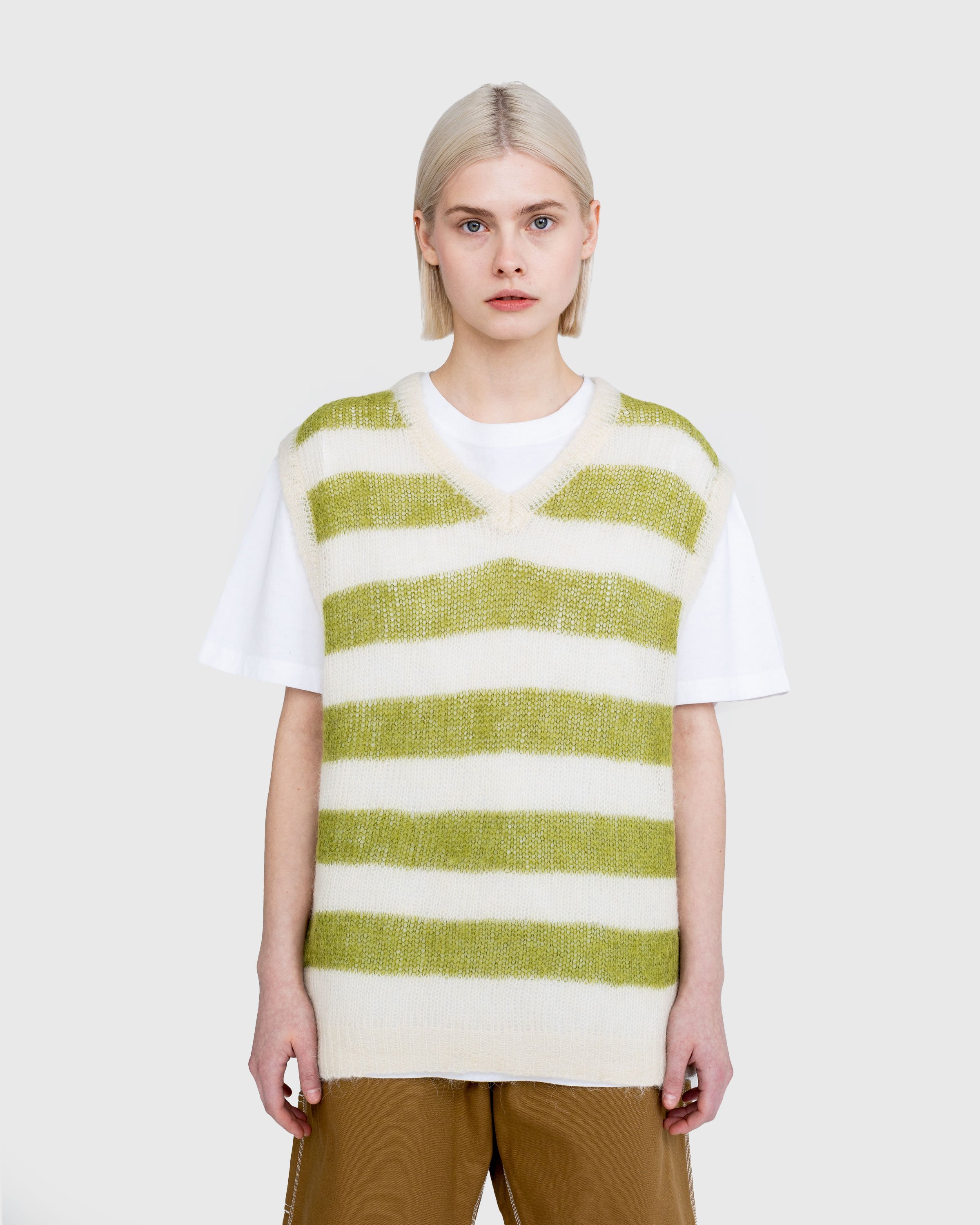 Highsnobiety - Sweater Vest Green/Ivory - Clothing - Multi - Image 2
