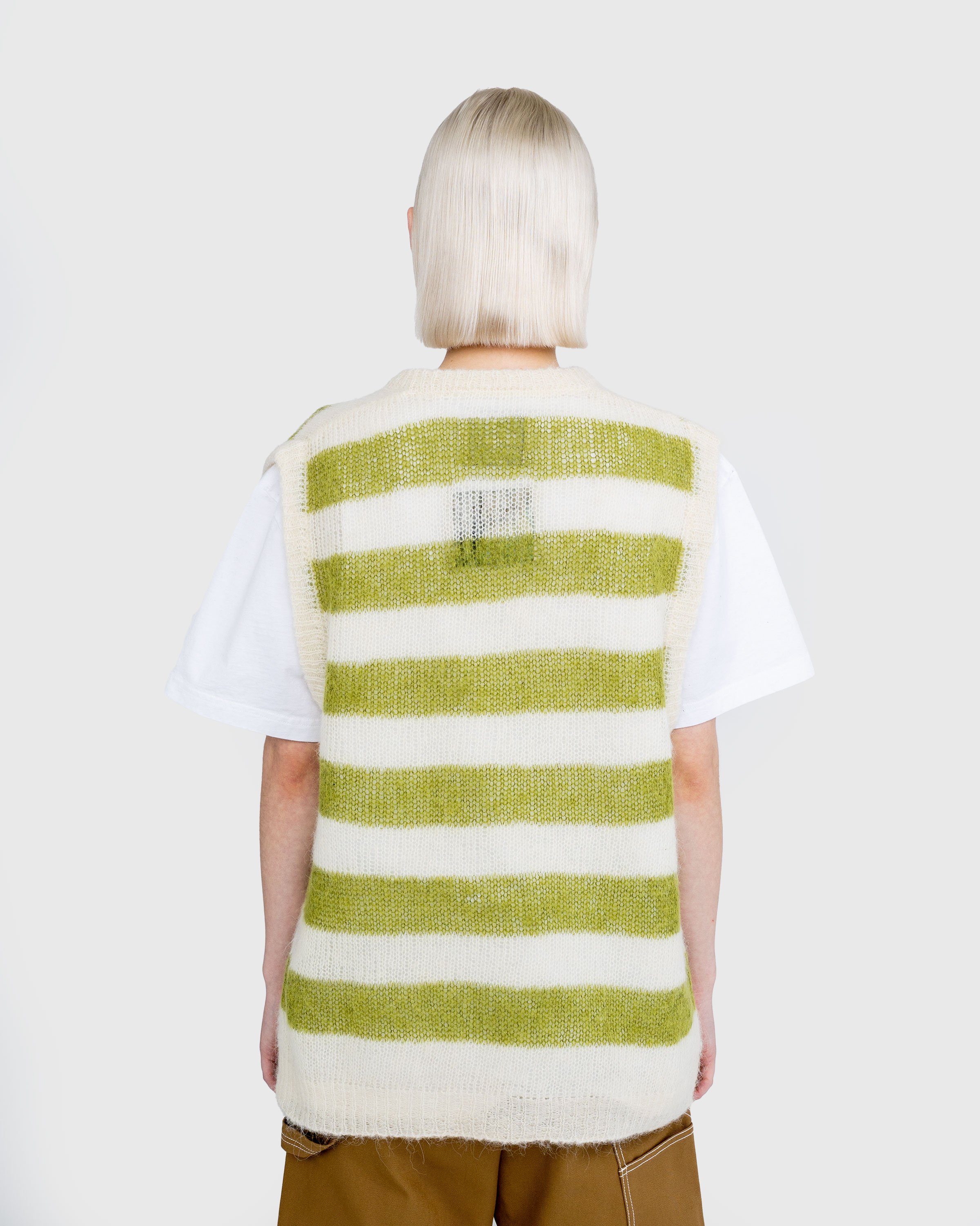 Highsnobiety - Sweater Vest Green/Ivory - Clothing - Multi - Image 3