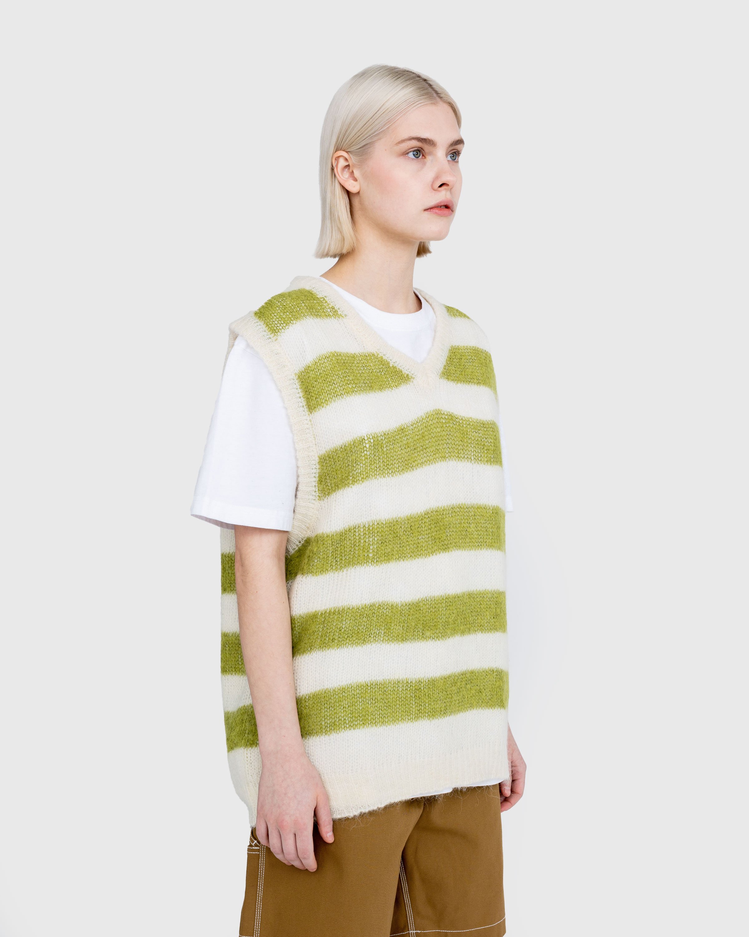 Highsnobiety - Sweater Vest Green/Ivory - Clothing - Multi - Image 4
