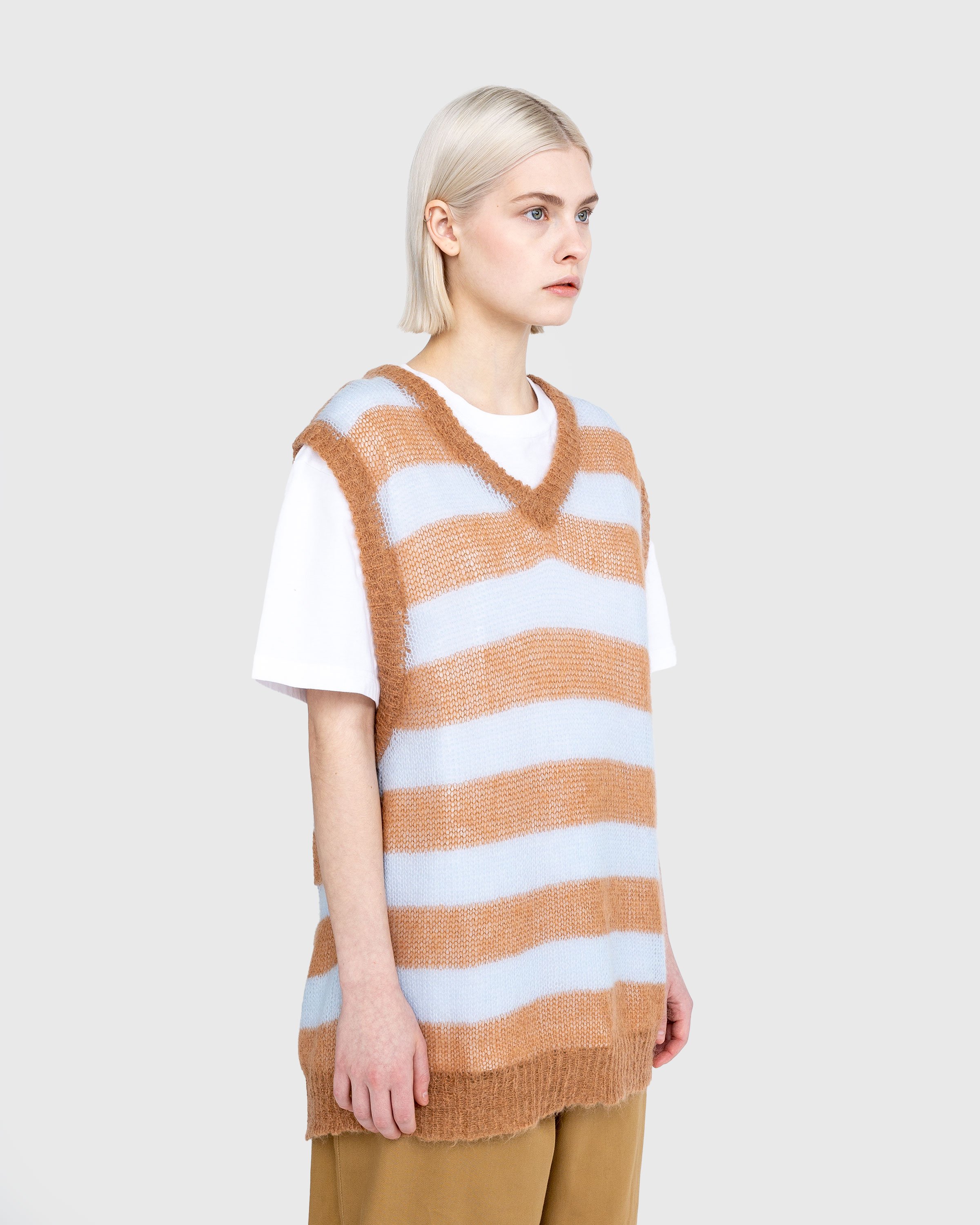 Highsnobiety - Sweater Vest Brown/Light Blue - Clothing - Multi - Image 4