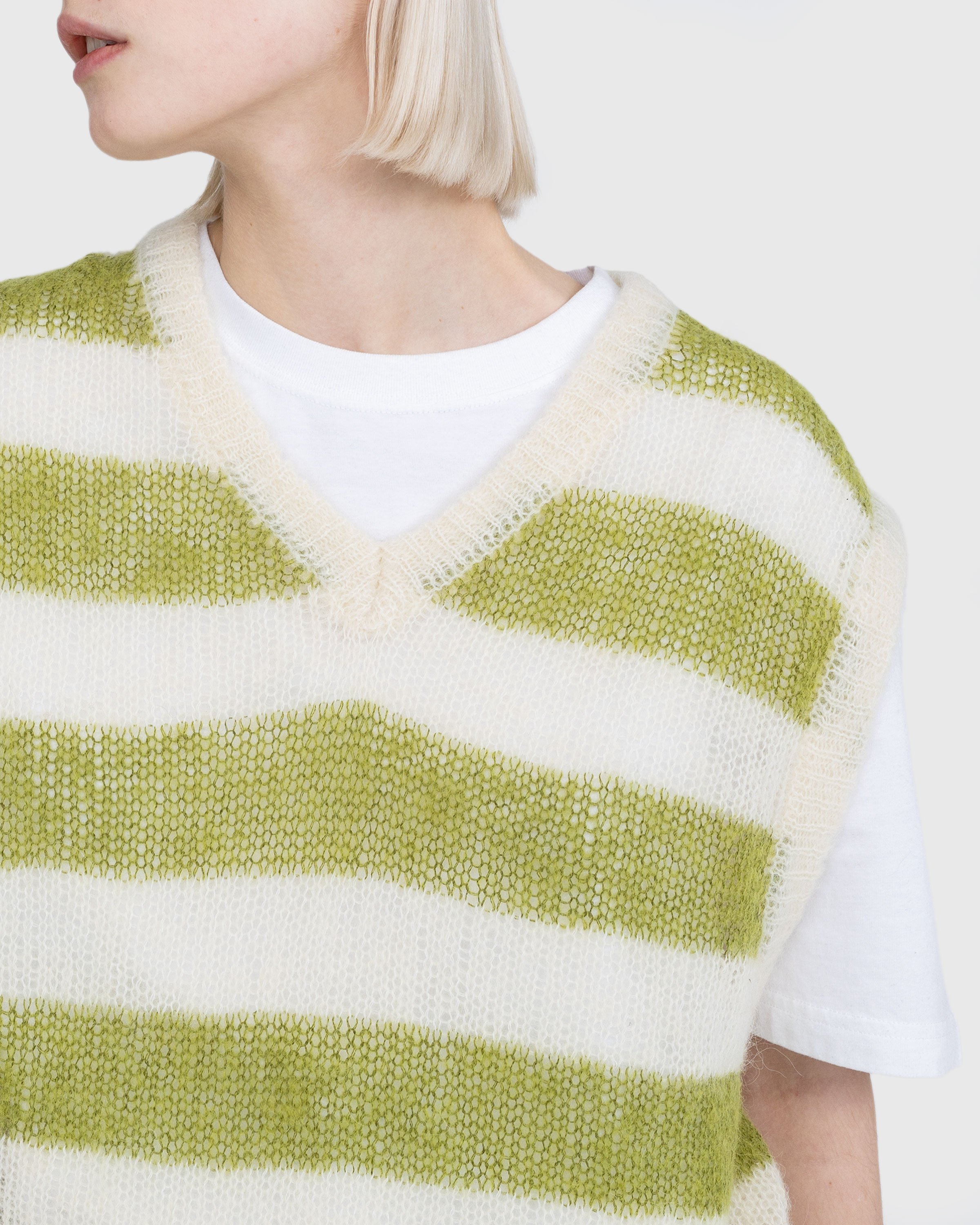 Highsnobiety - Sweater Vest Green/Ivory - Clothing - Multi - Image 5
