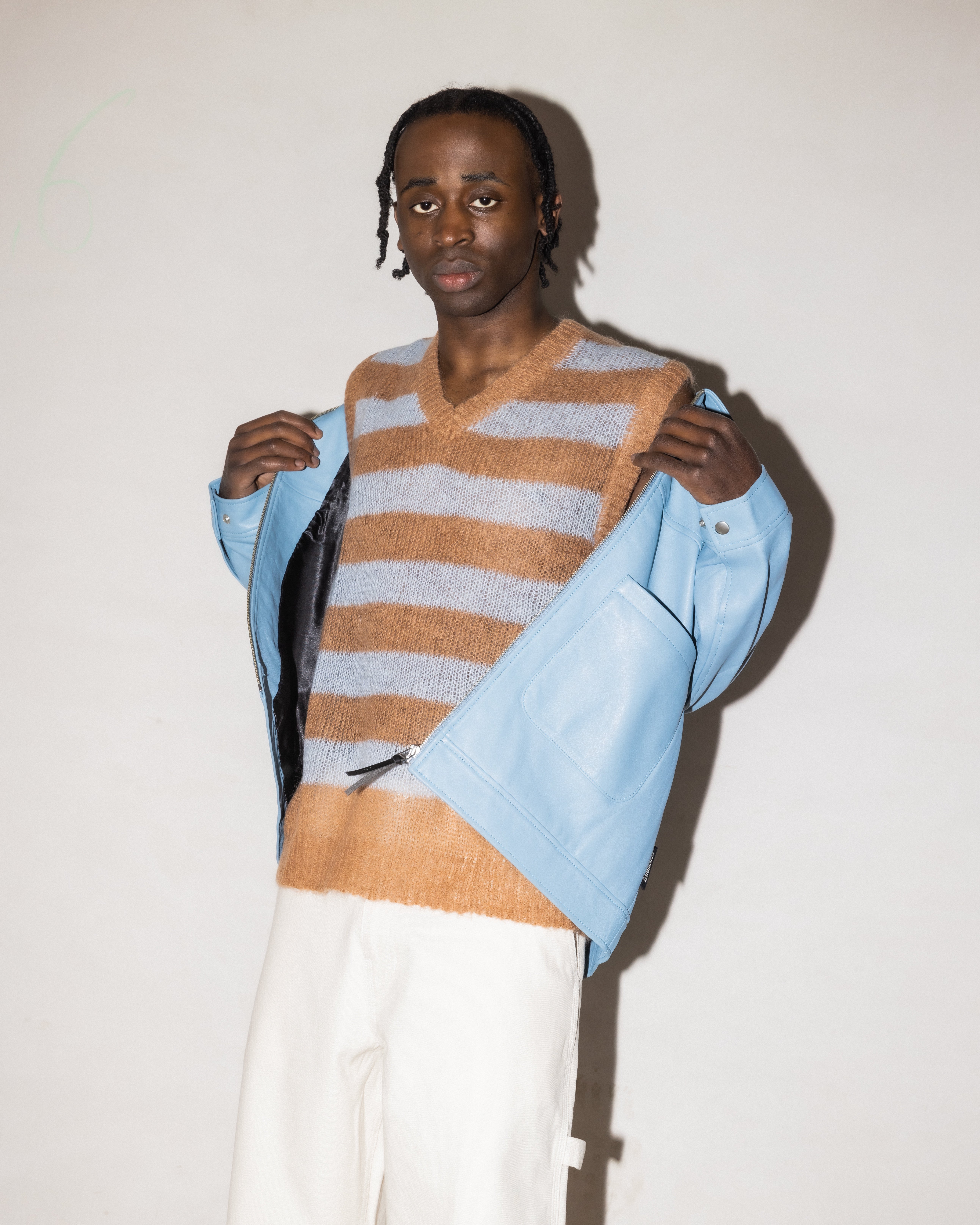 Highsnobiety - Sweater Vest Brown/Light Blue - Clothing - Multi - Image 8
