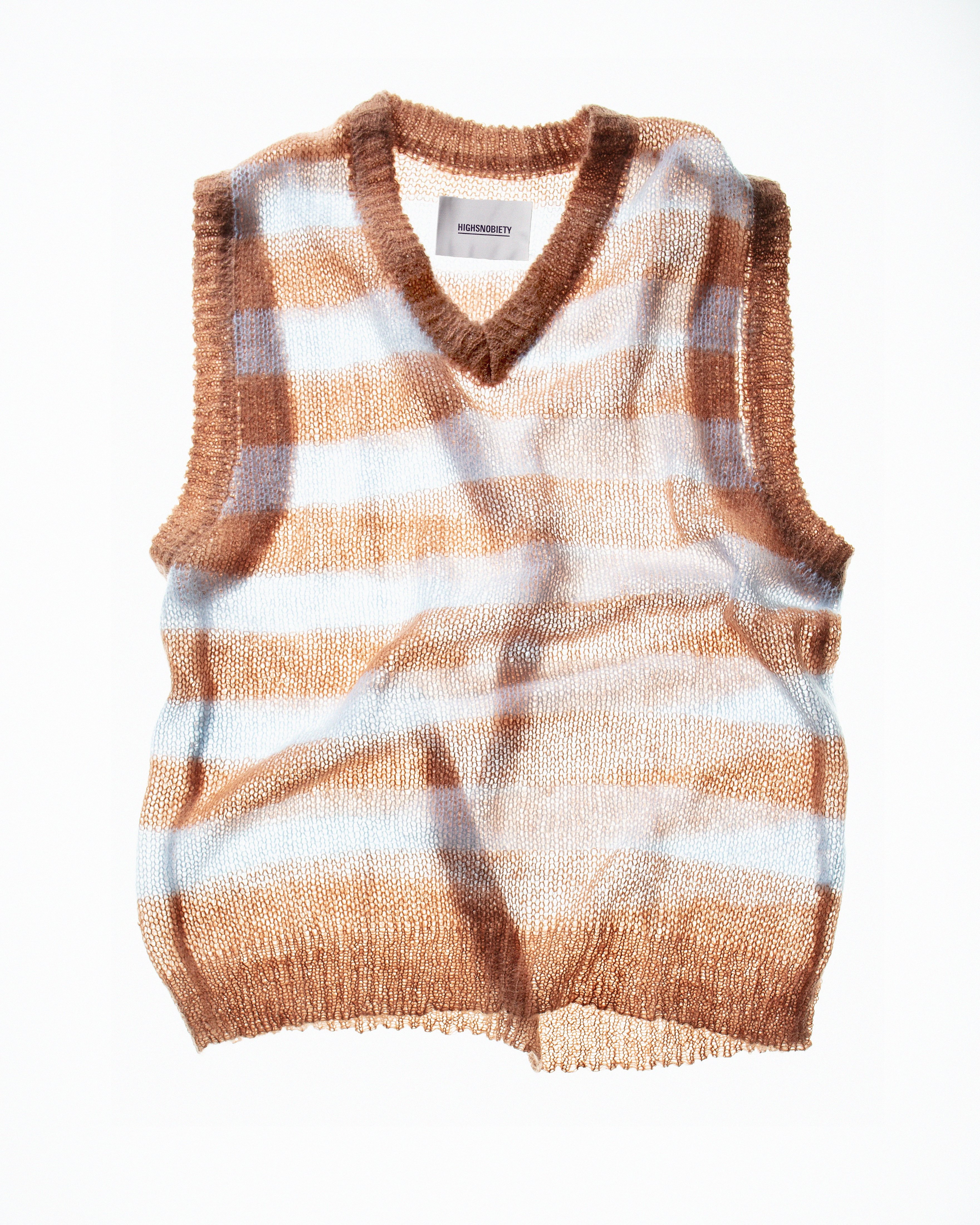 Highsnobiety - Sweater Vest Brown/Light Blue - Clothing - Multi - Image 9