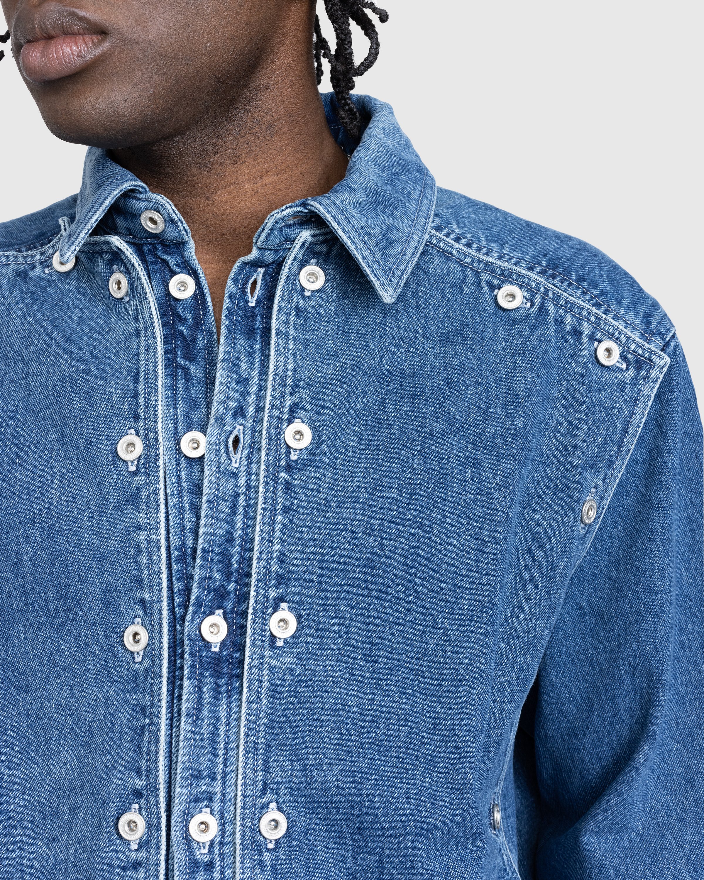 Y/Project - Classic Button Panel Denim Shirt Navy - Clothing - Blue - Image 4