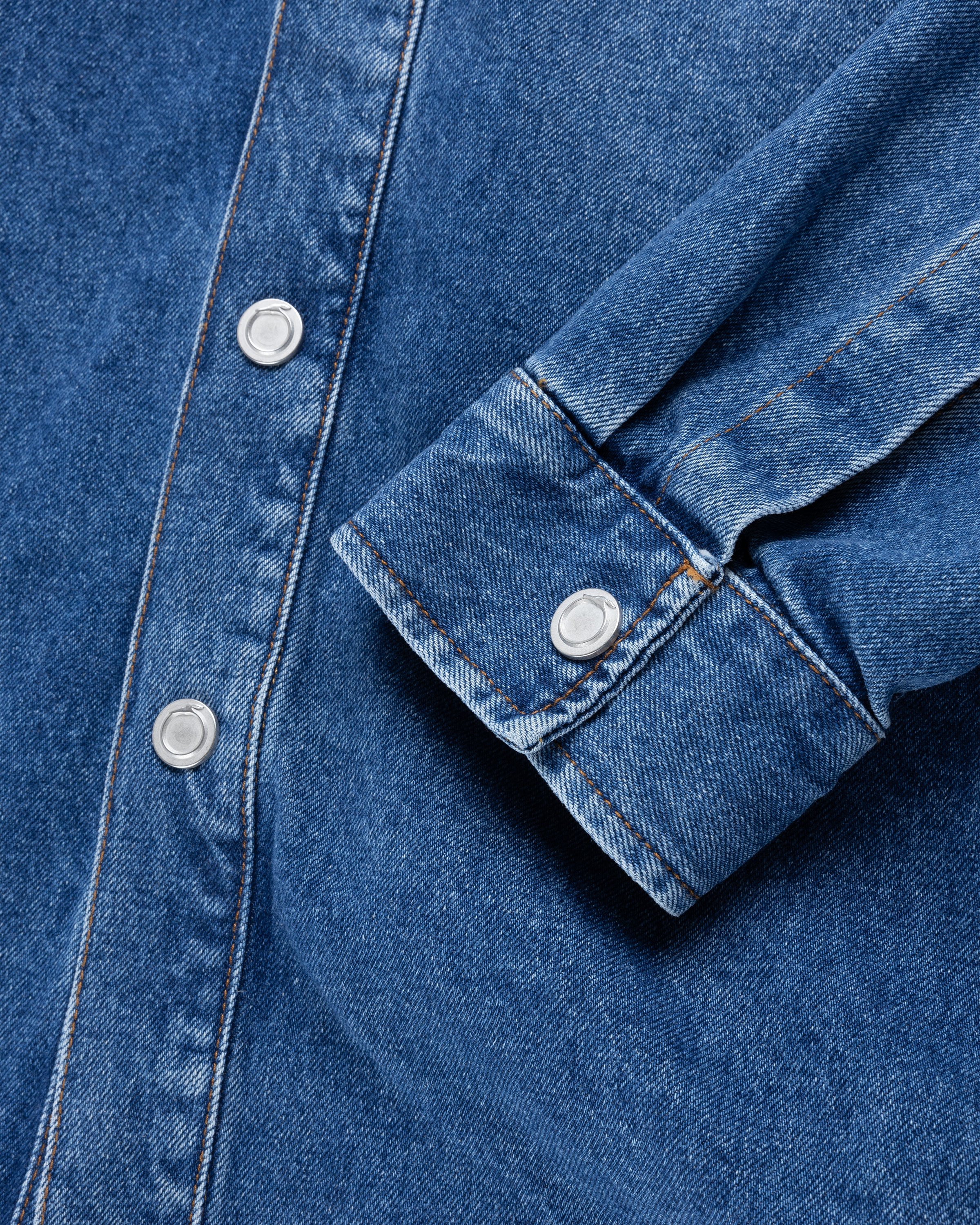 Trussardi - SHIRT OVER FIT DENIM BLUE C/EMBOSSED - Clothing - Blue - Image 7