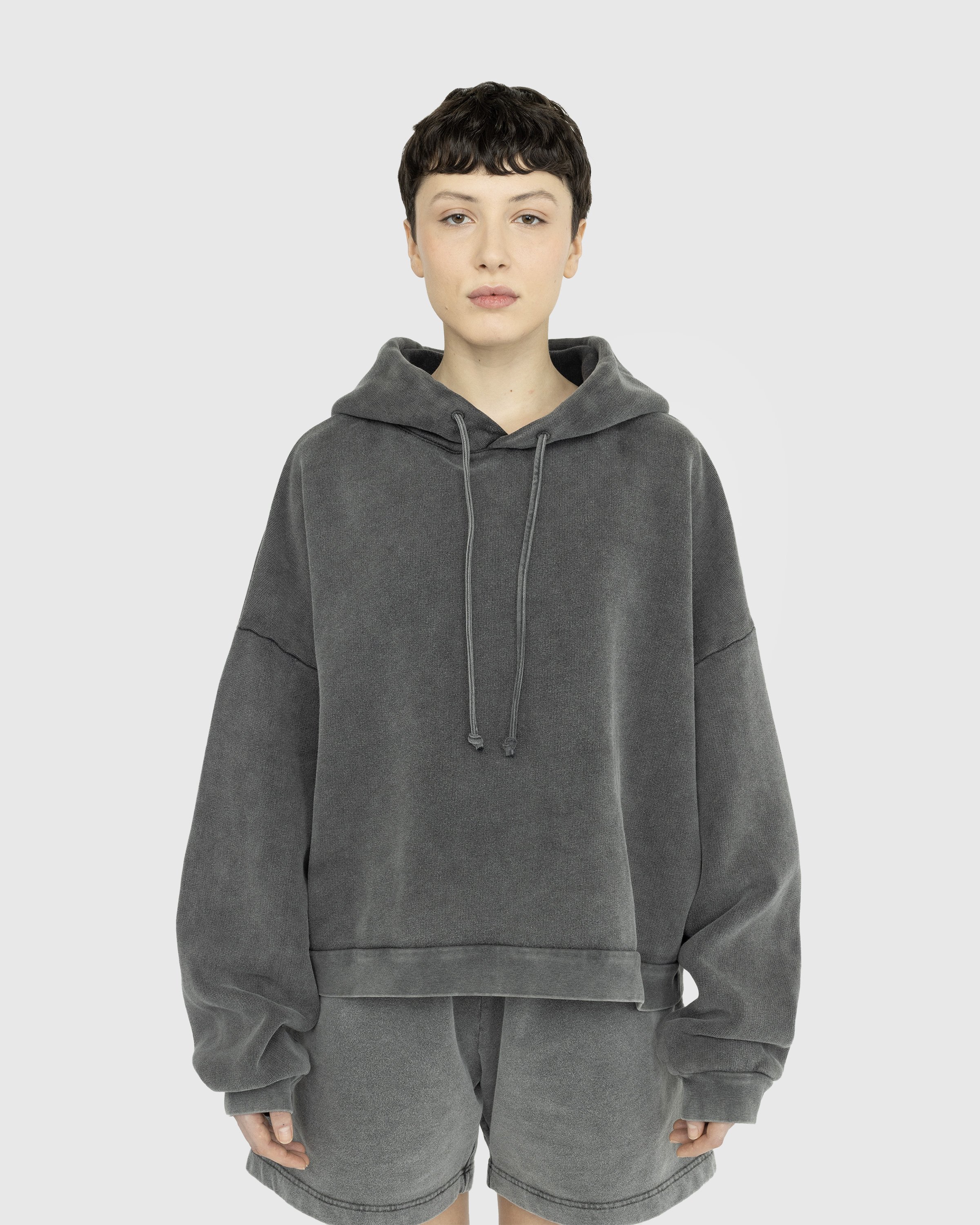Acne Studios - Hooded Sweatshirt Faded Black - Clothing - Grey - Image 2
