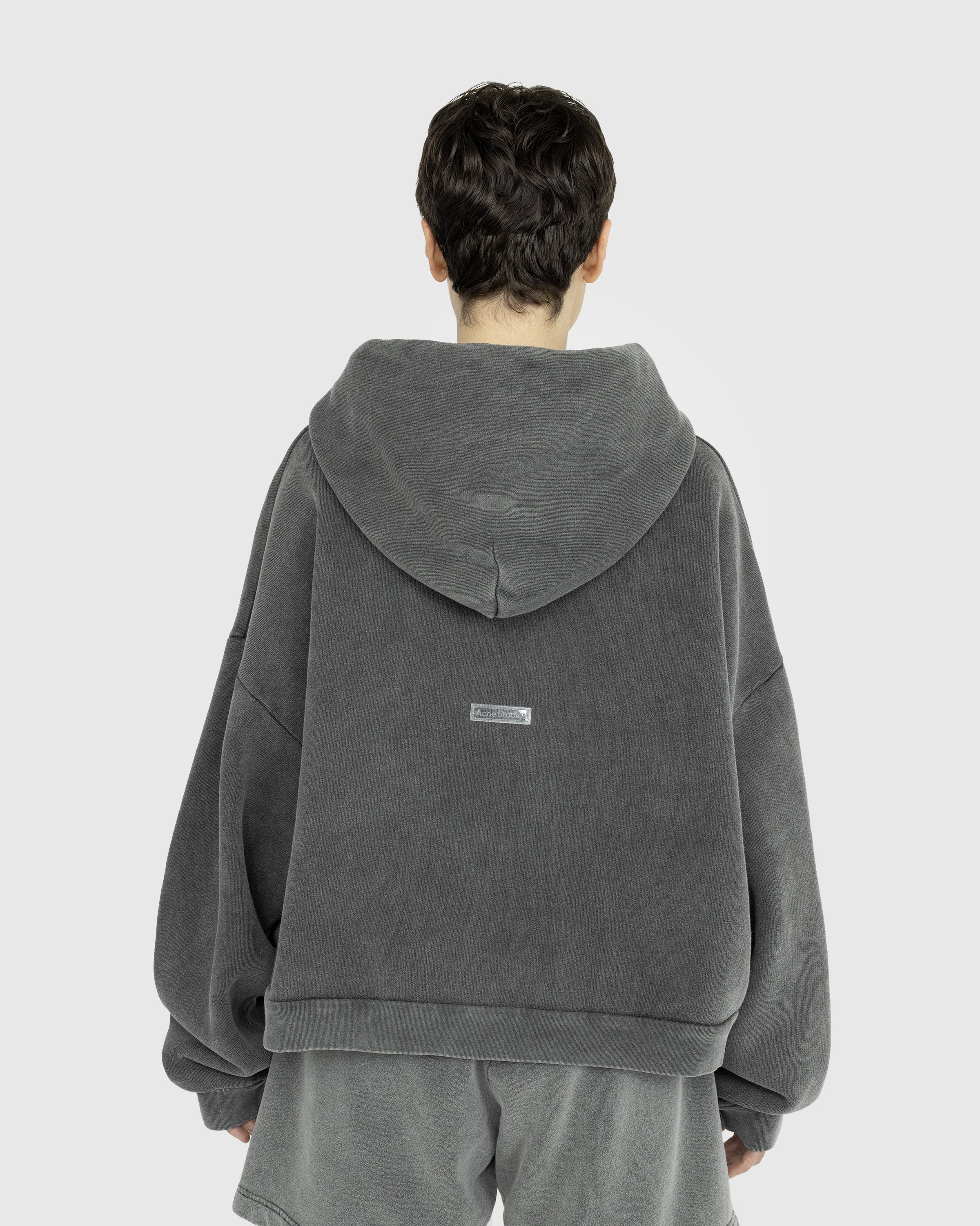 Acne Studios - Hooded Sweatshirt Faded Black - Clothing - Grey - Image 3