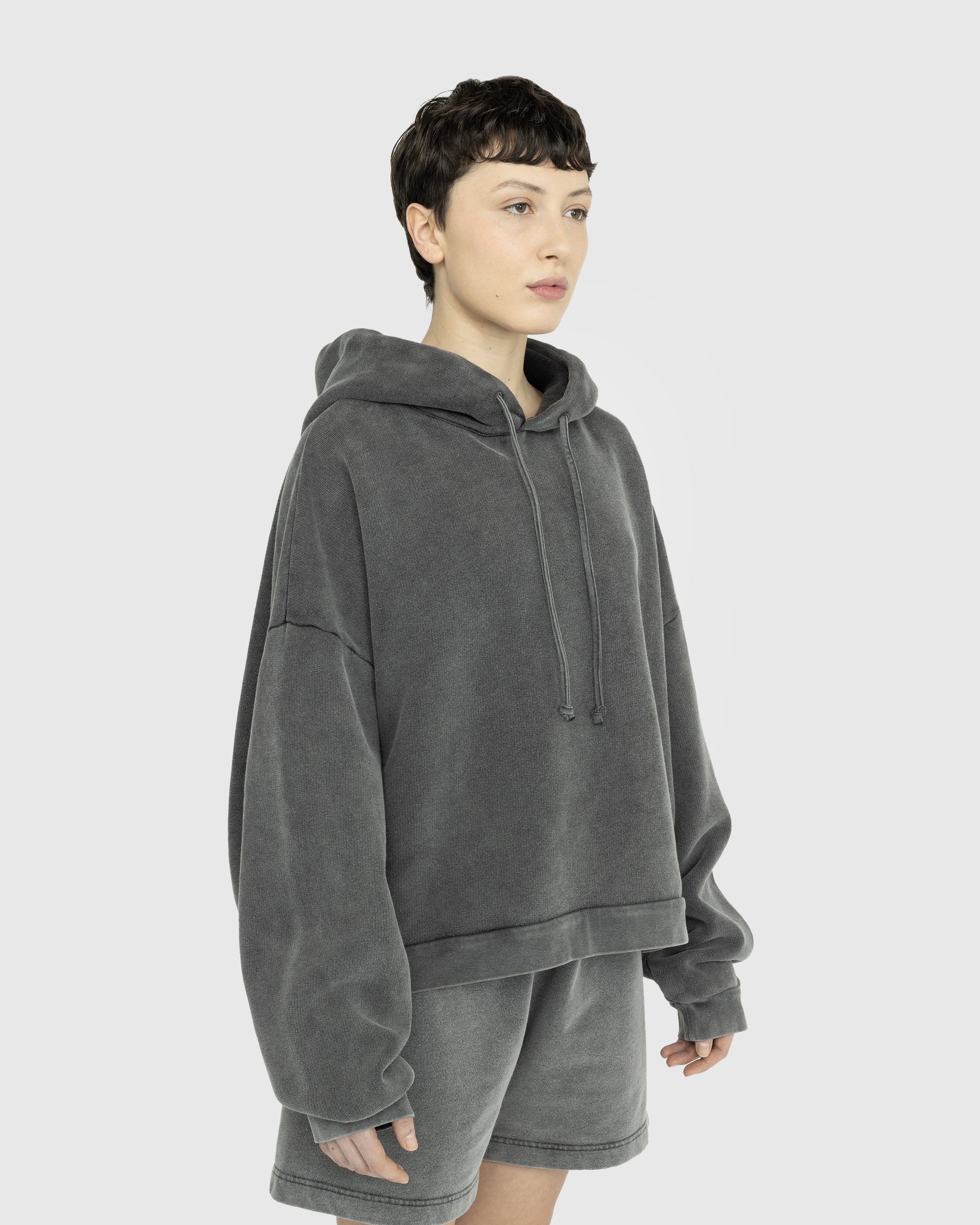 Acne Studios - Hooded Sweatshirt Faded Black - Clothing - Grey - Image 4