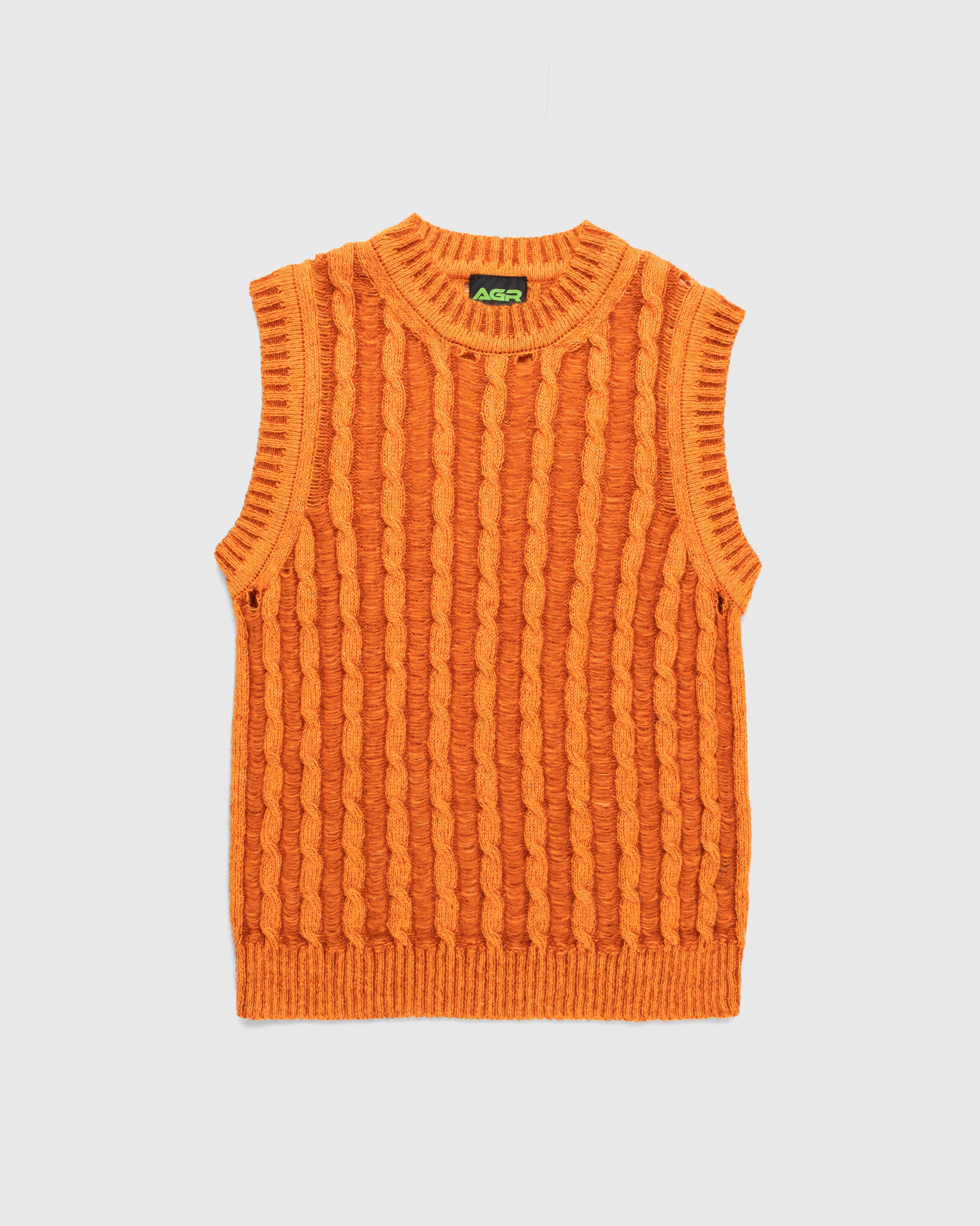 AGR - Creative Cable Mohair Vest - Clothing - Orange - Image 1