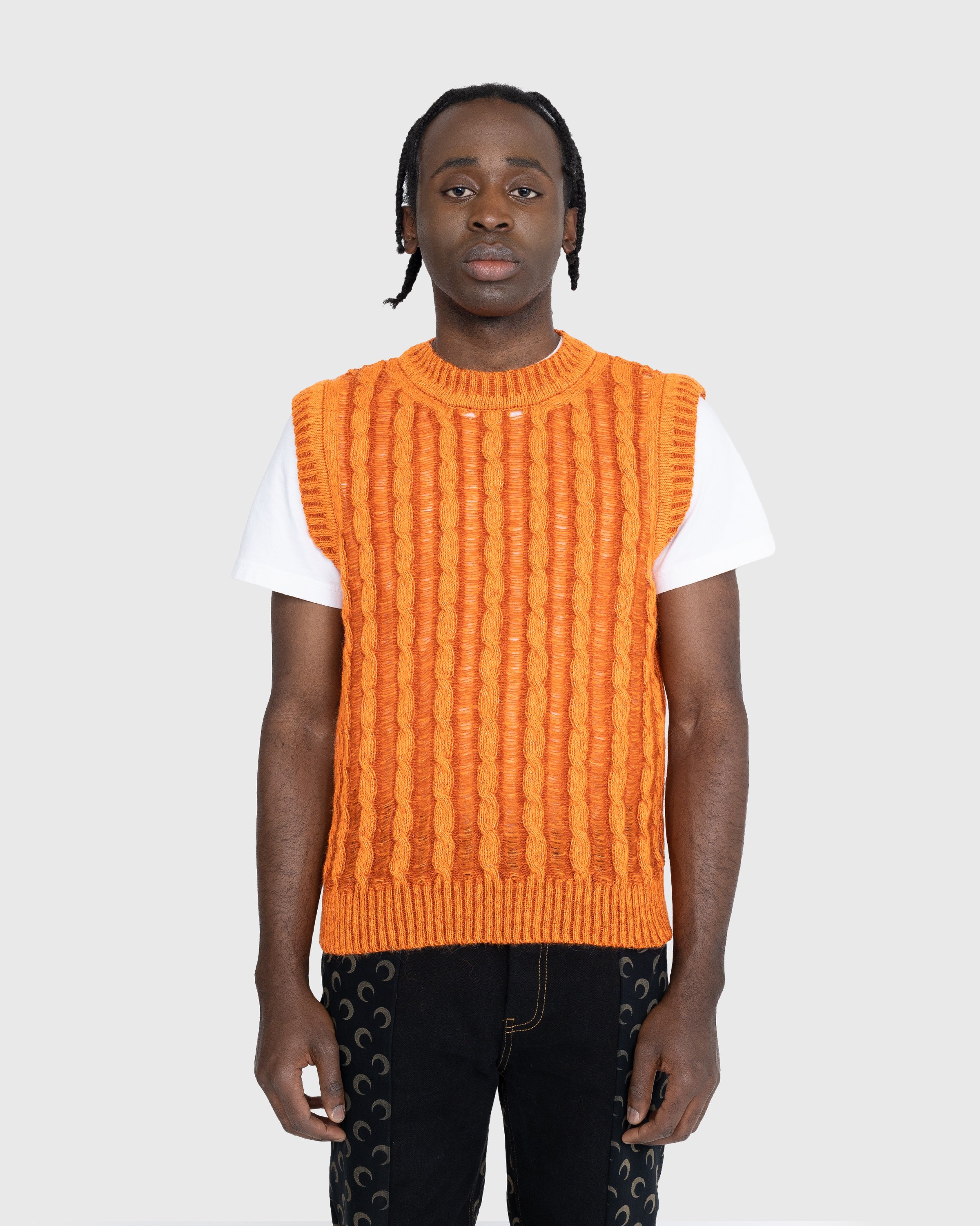 AGR - Creative Cable Mohair Vest - Clothing - Orange - Image 2
