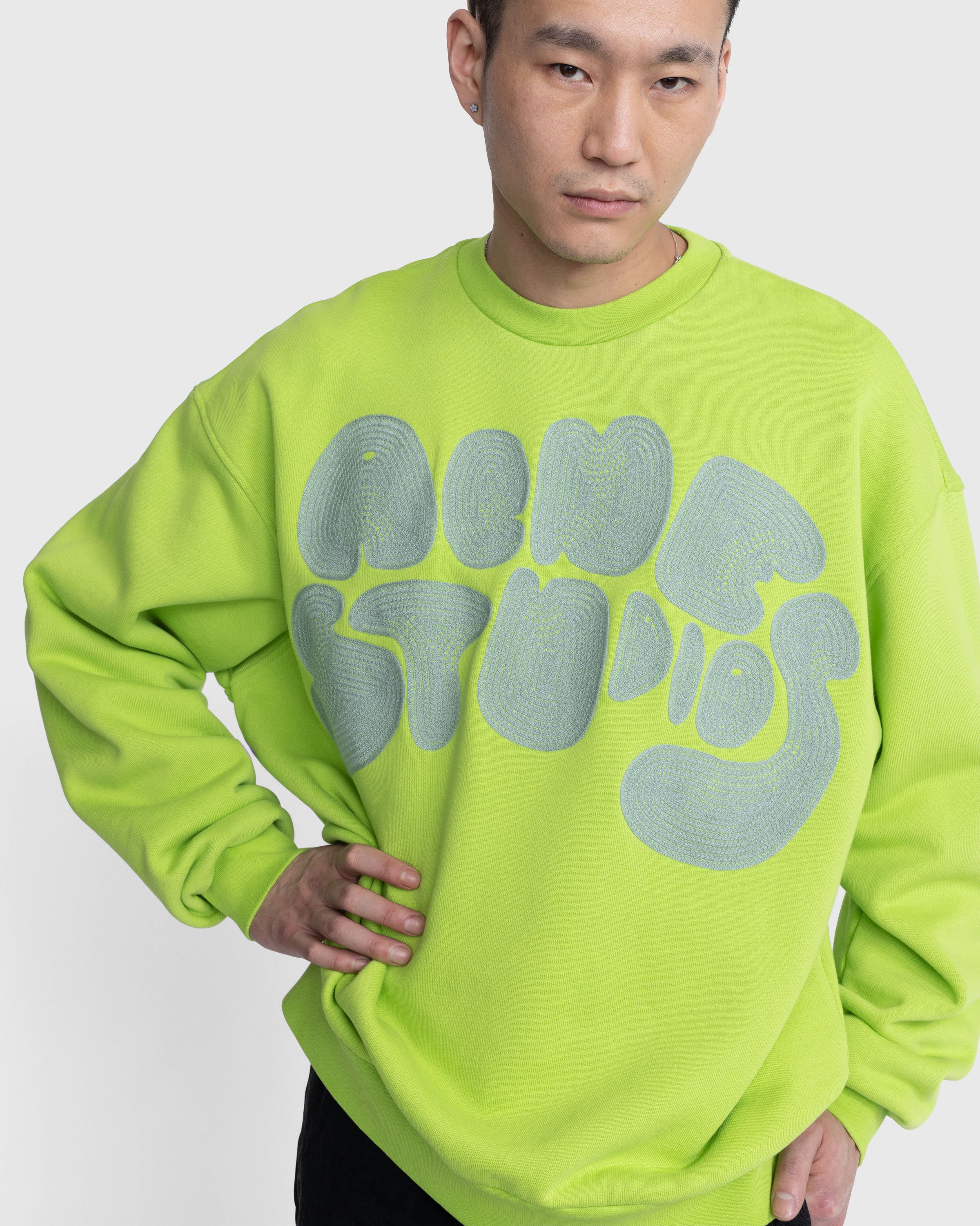 Acne Studios - Bubble Logo Crewneck Sweater Green - Clothing - Green - Image 5