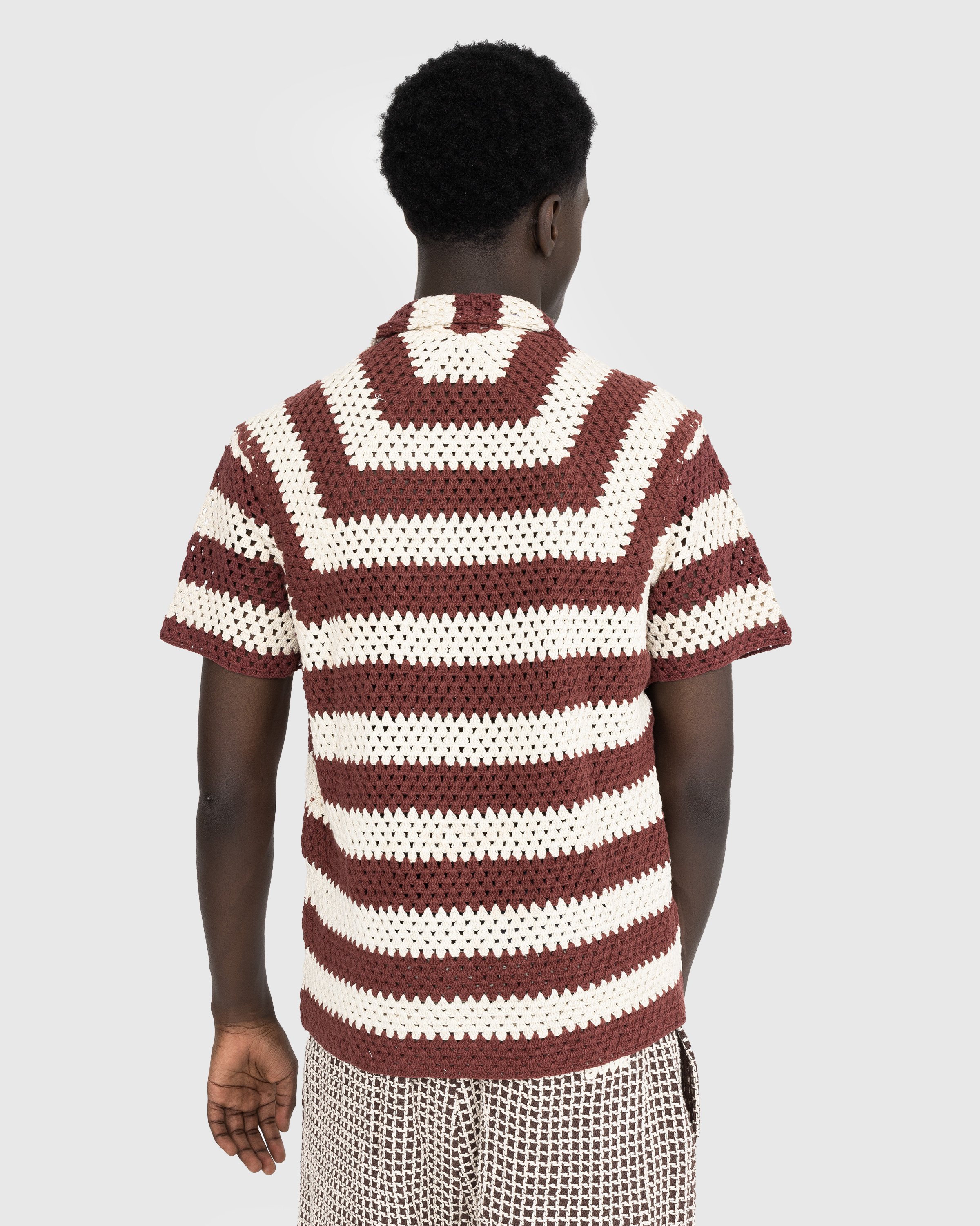 Bode - Flagship Crochet Shirt - Clothing - Red - Image 3