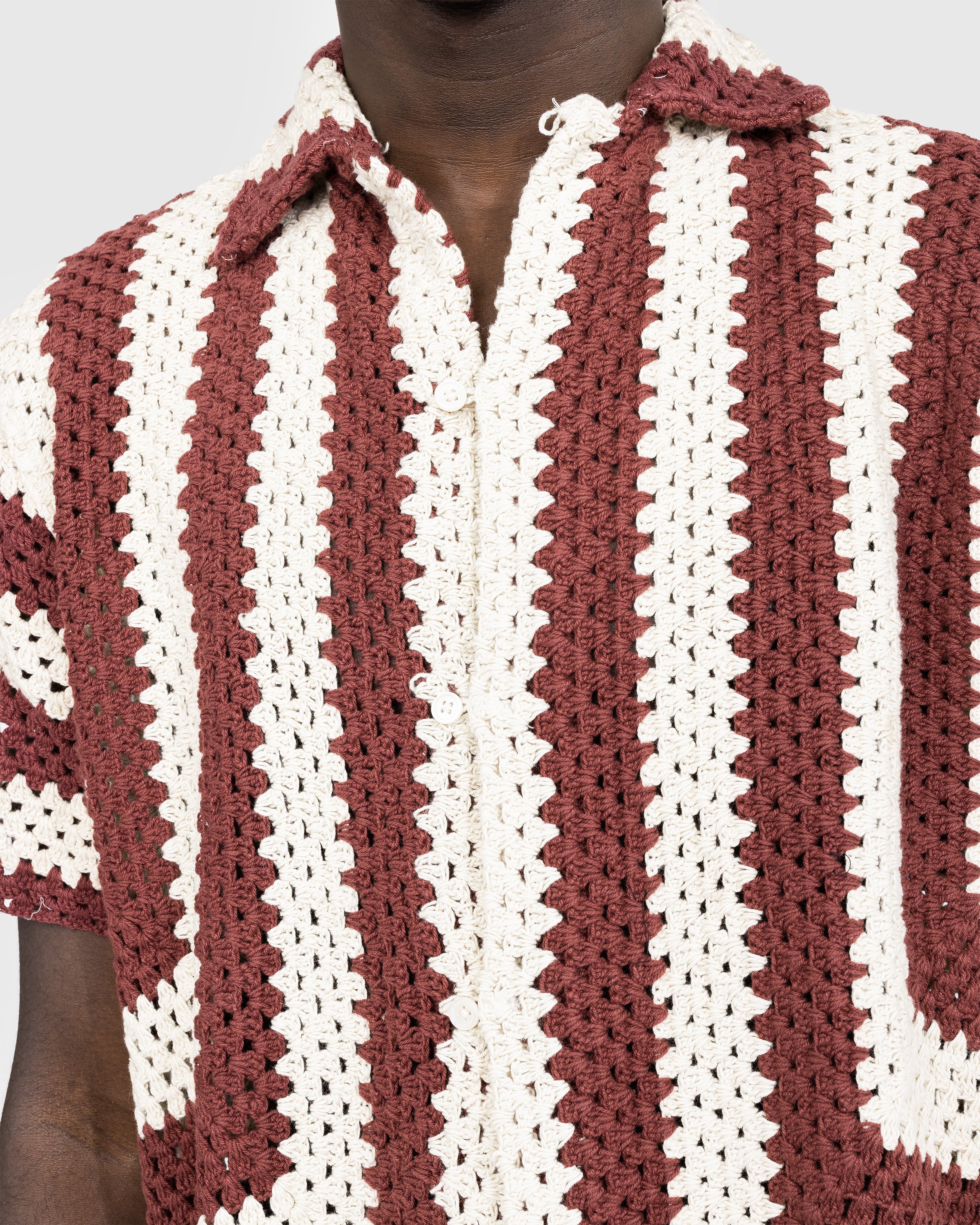 Bode - Flagship Crochet Shirt - Clothing - Red - Image 4