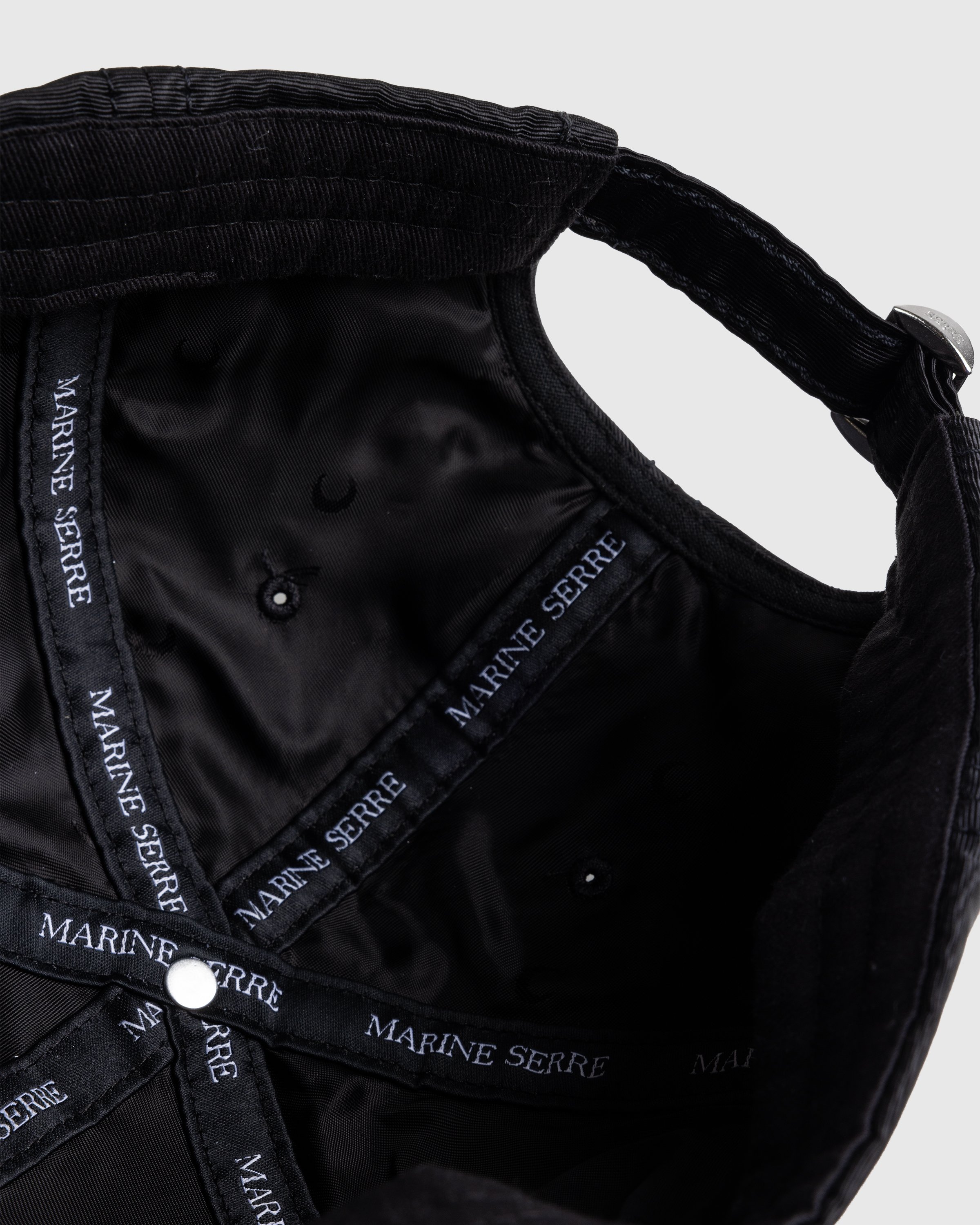 Marine Serre - Embroidered Regenerated Moire Cap Black - Accessories - Black - Image 5