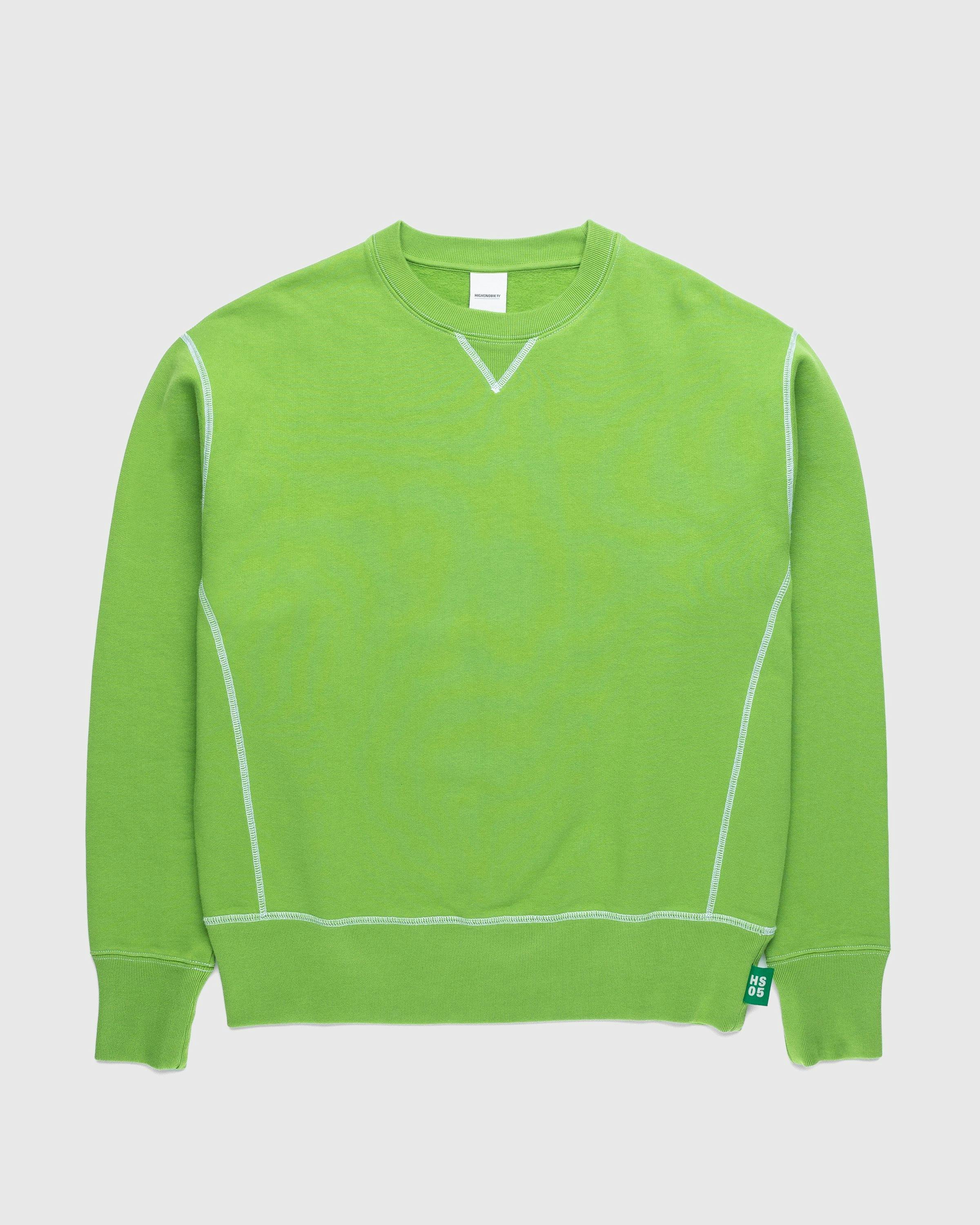 Highsnobiety - Contrast Stitch Fleece Crew Green - Clothing - Green - Image 1