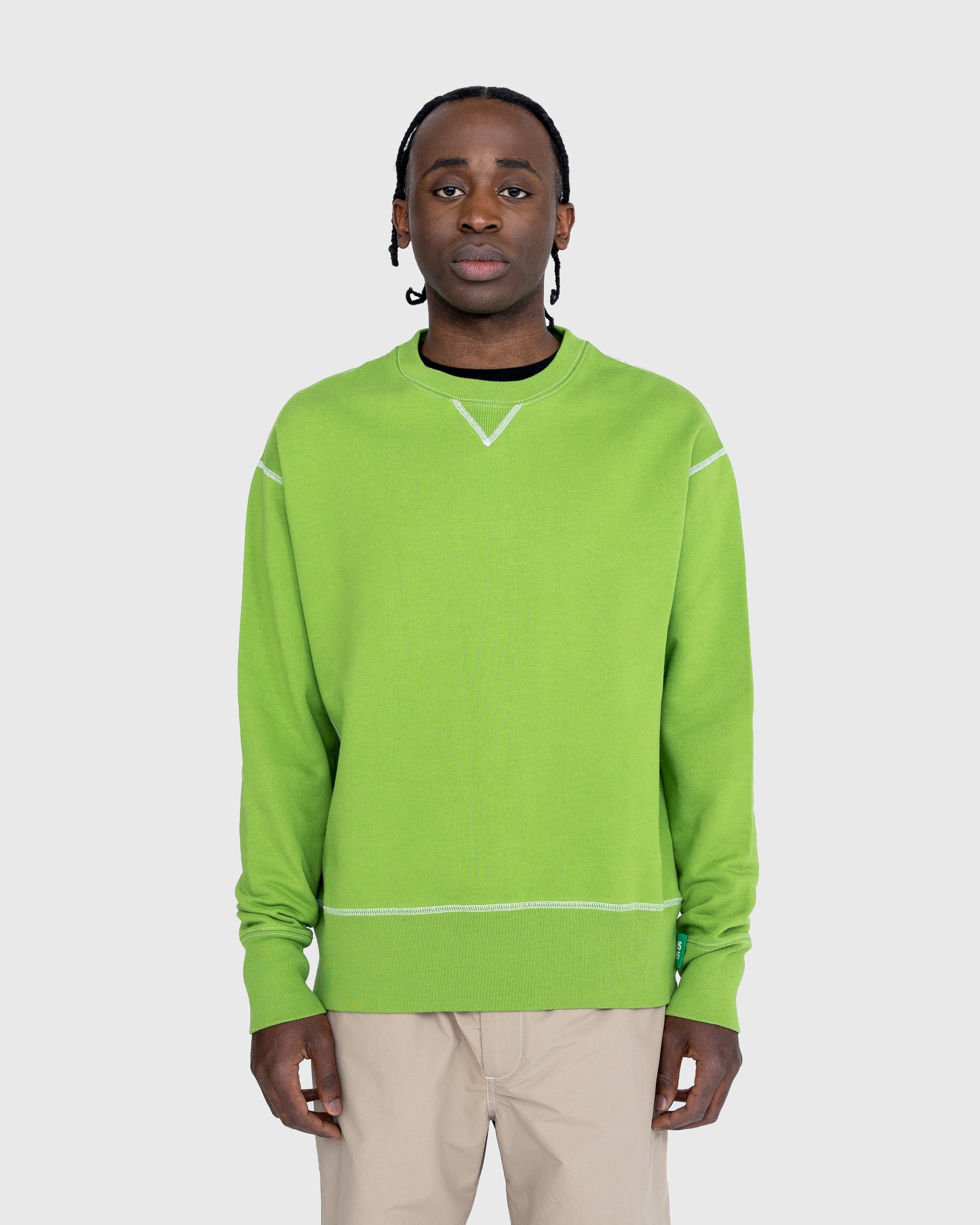 Highsnobiety - Contrast Stitch Fleece Crew Green - Clothing - Green - Image 2
