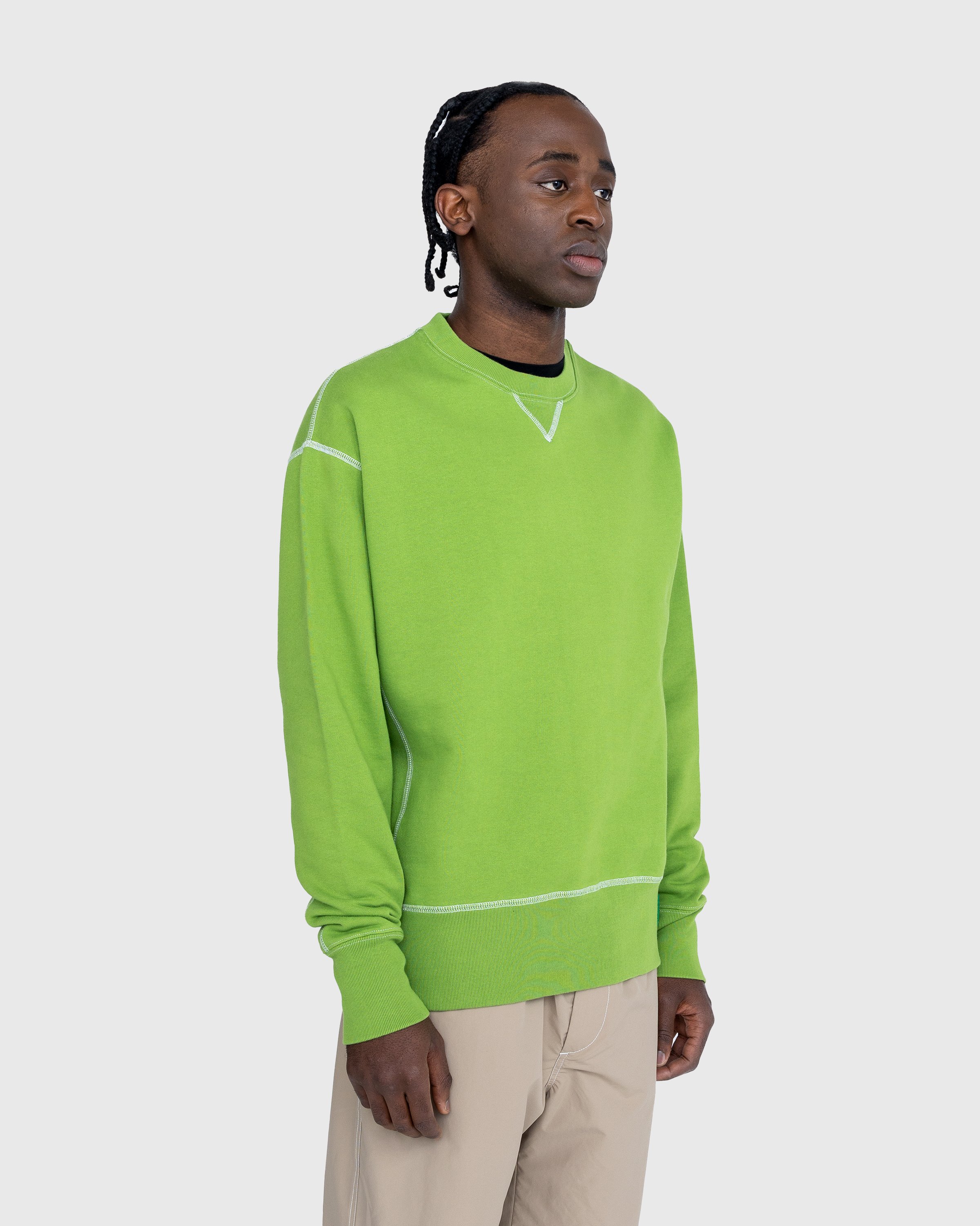 Highsnobiety - Contrast Stitch Fleece Crew Green - Clothing - Green - Image 3