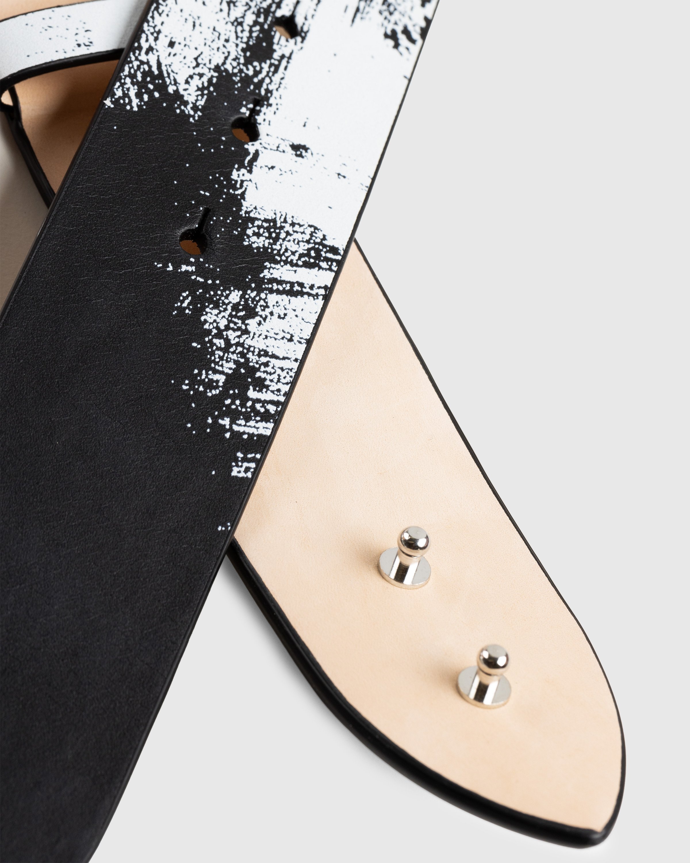 Maison Margiela - Distressed Leather Belt Black - Accessories - Black - Image 2