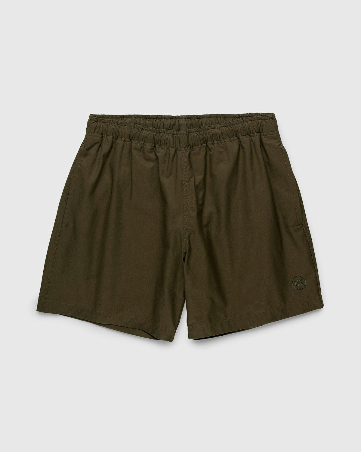 Highsnobiety - Cotton Nylon Water Short Olive - Clothing - Green - Image 1