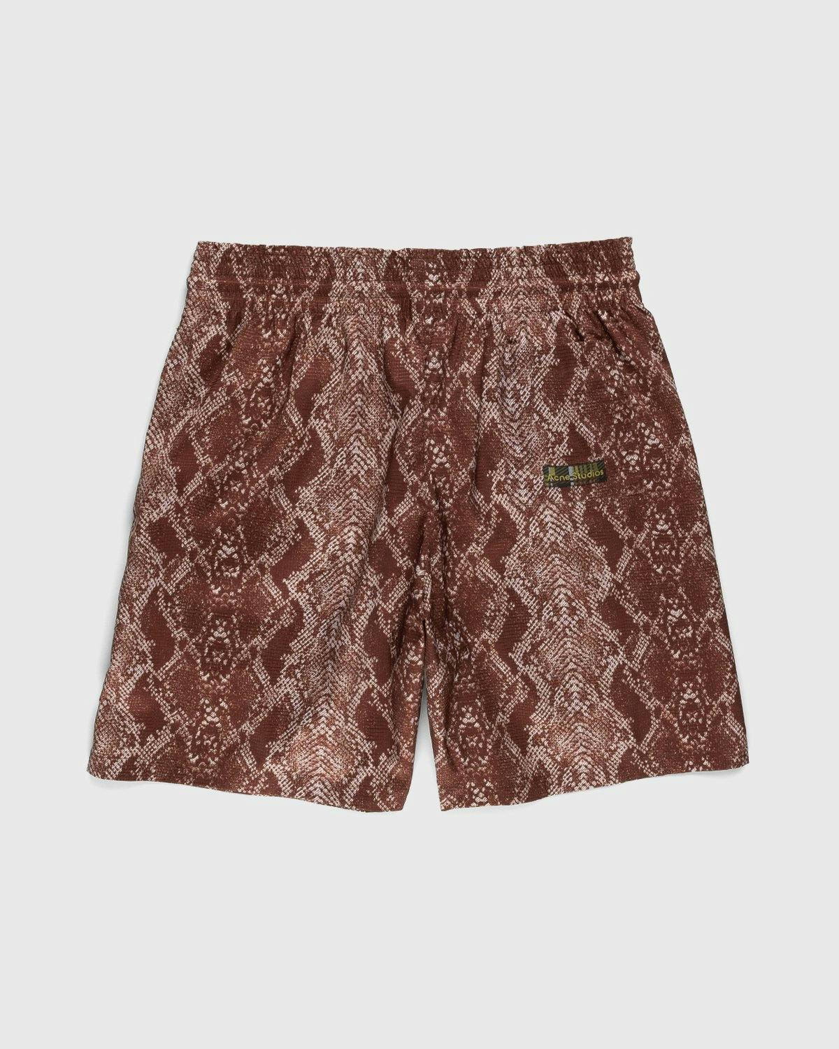 Acne Studios - Python Print Swim Shorts Rust Red - Clothing - Red - Image 1