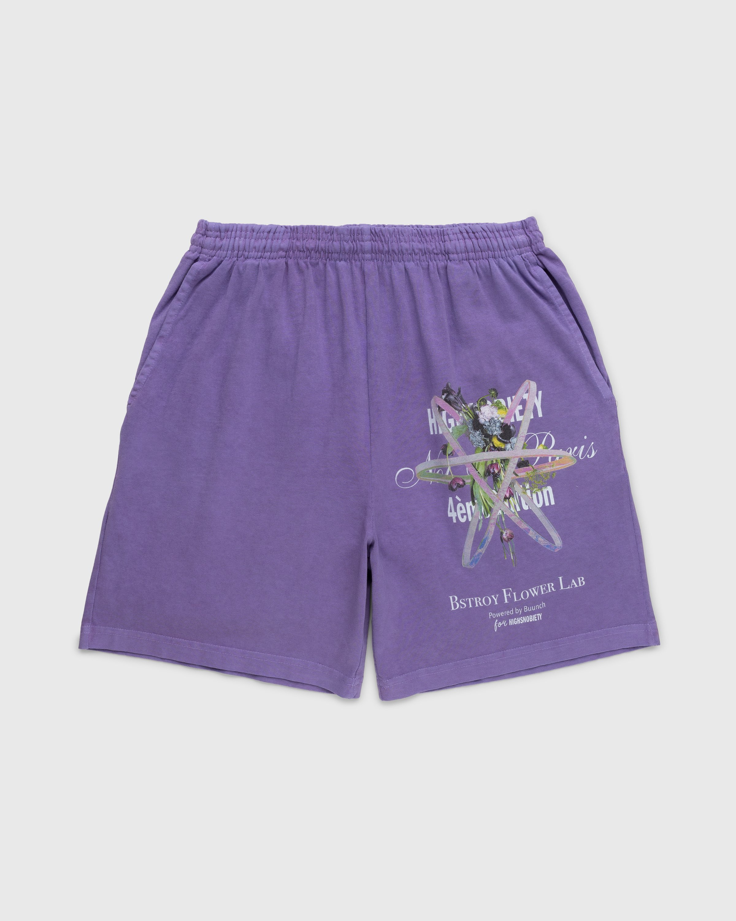 Bstroy x Highsnobiety - Not In Paris 4 Flower Sweatshorts Lavender - Clothing - Purple - Image 1