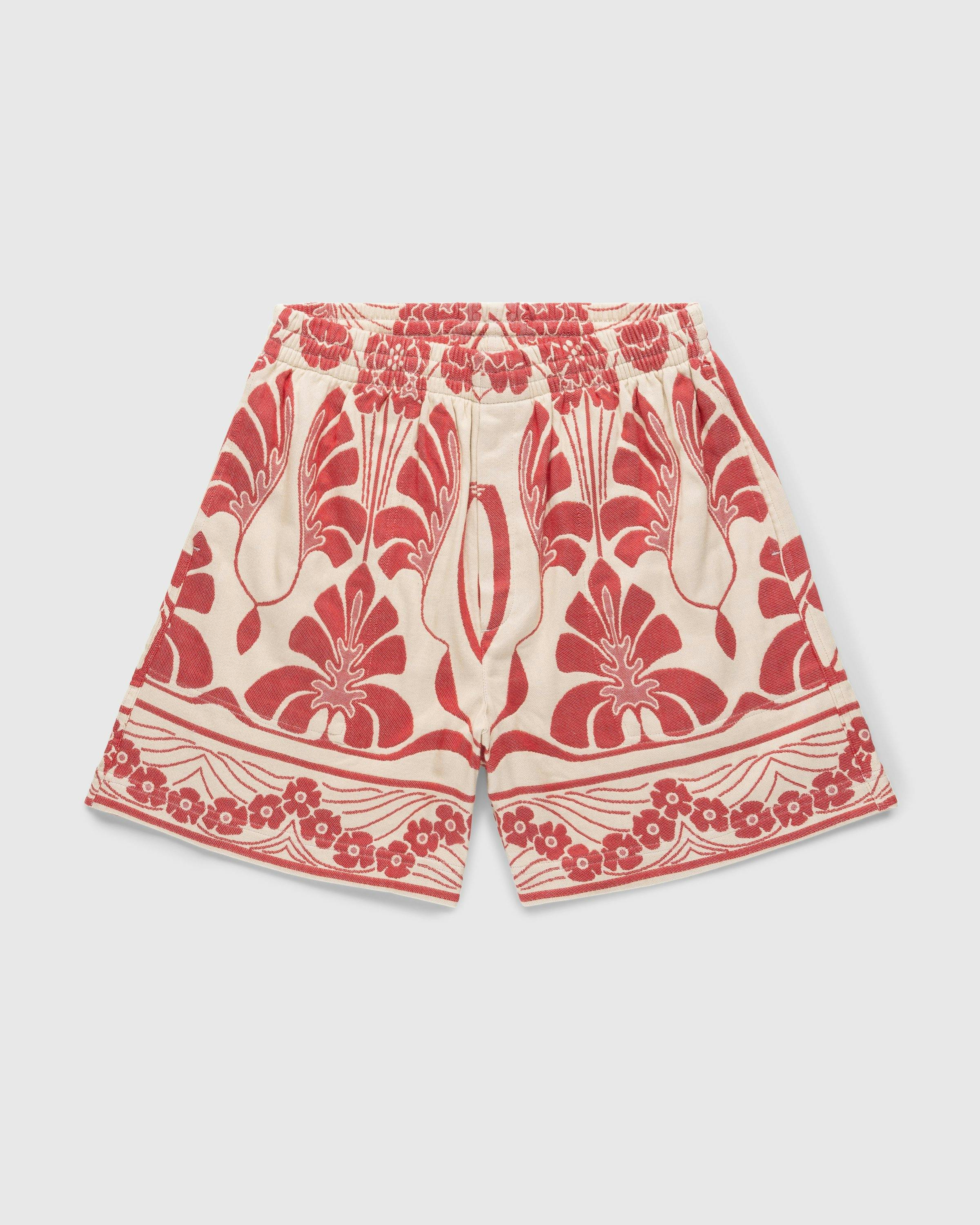 Bode - Nouveau Monstera Shorts - Clothing - Red - Image 1