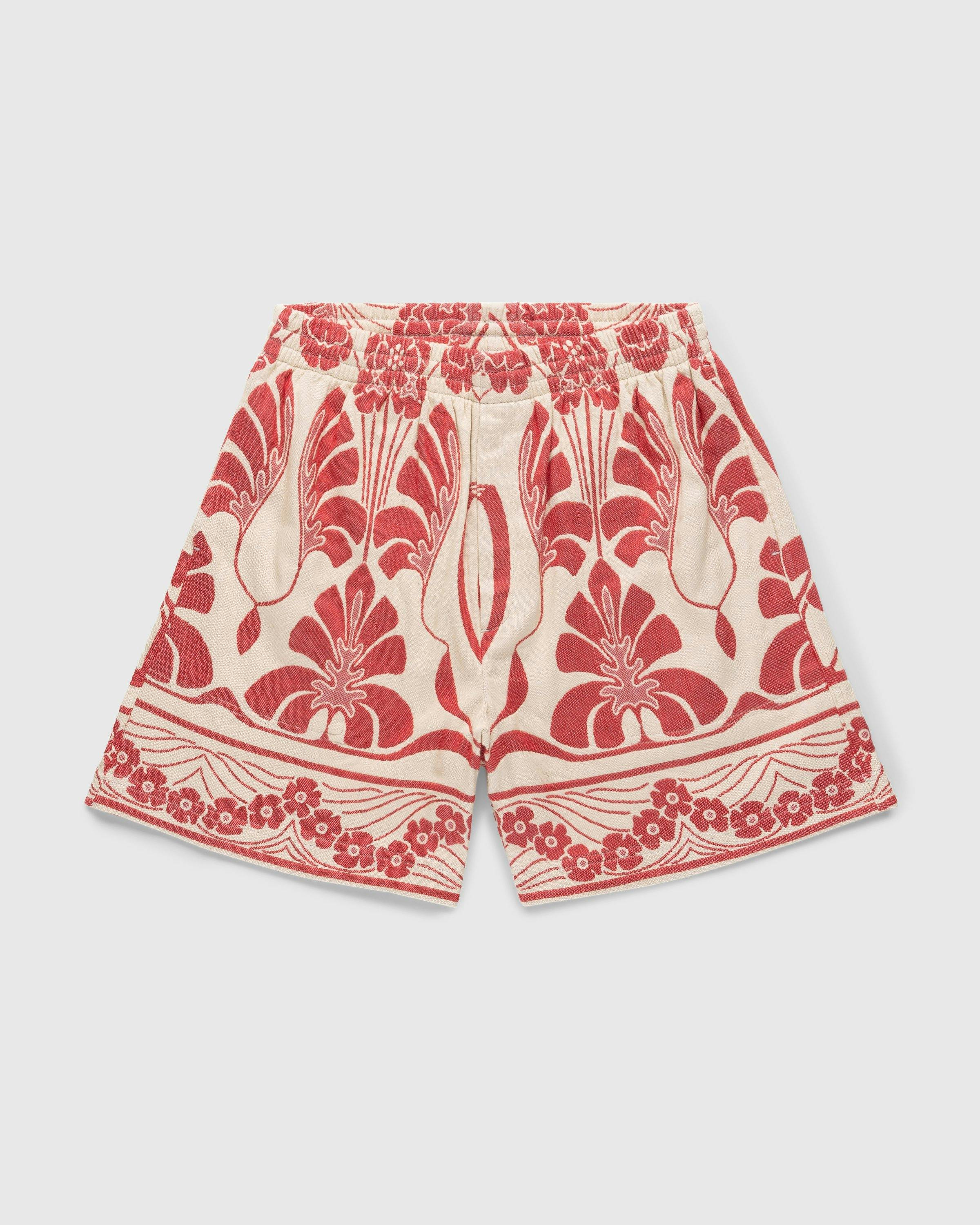 Bode - Nouveau Monstera Shorts - Clothing - Red - Image 1