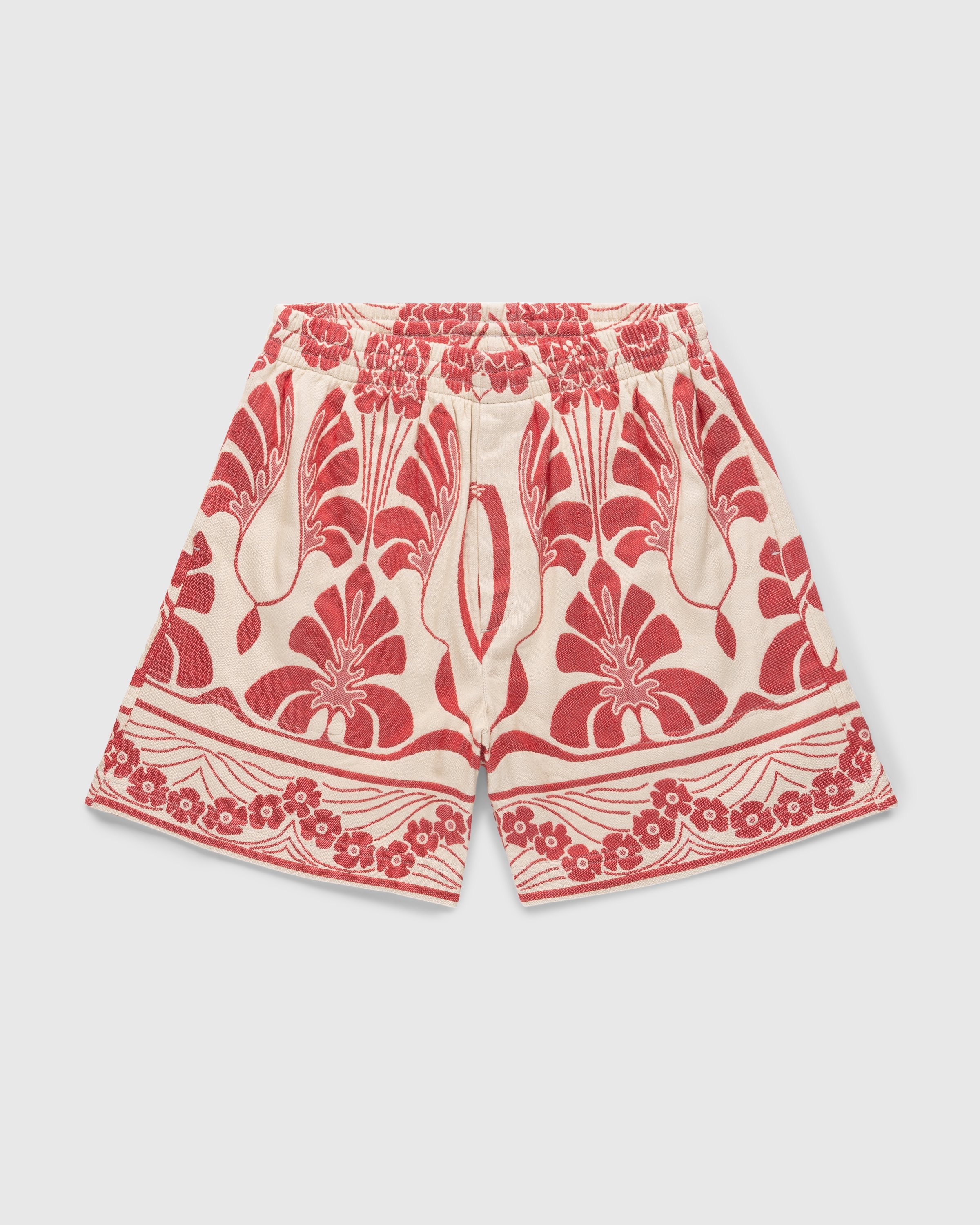 Bode - Nouveau Monstera Shorts - Clothing - Red - Image 1