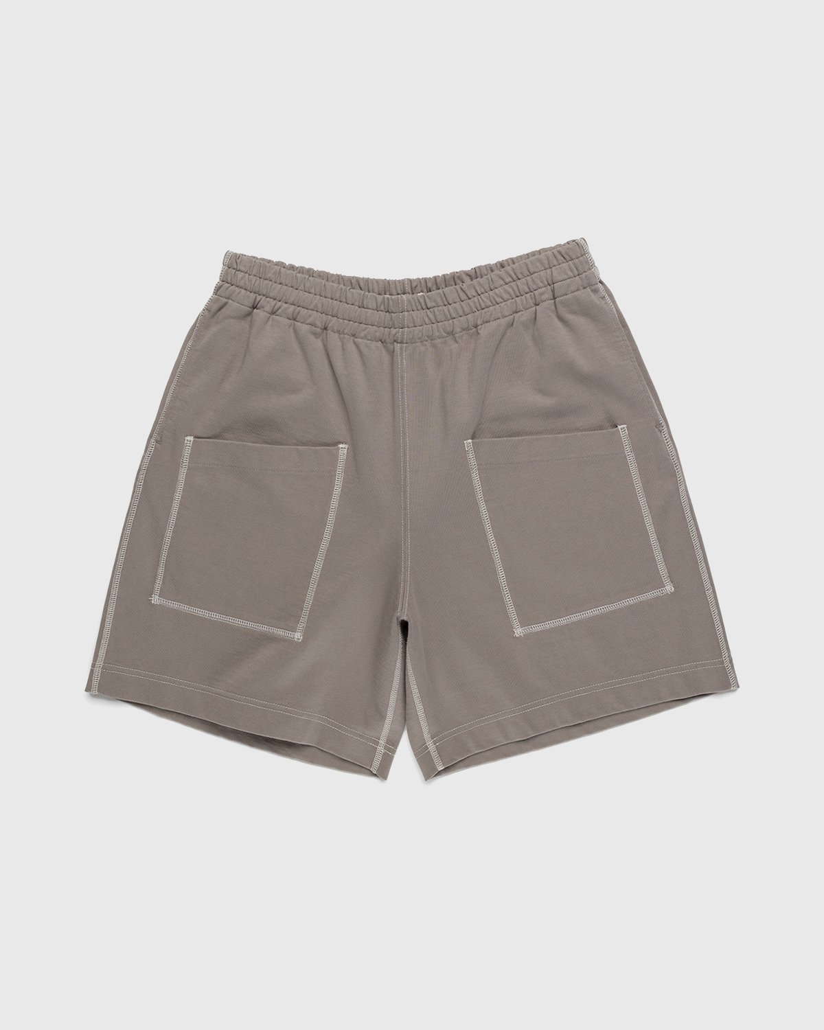 Auralee - High Density Cotton Jersey Shorts Grey Beige - Clothing - Beige - Image 1