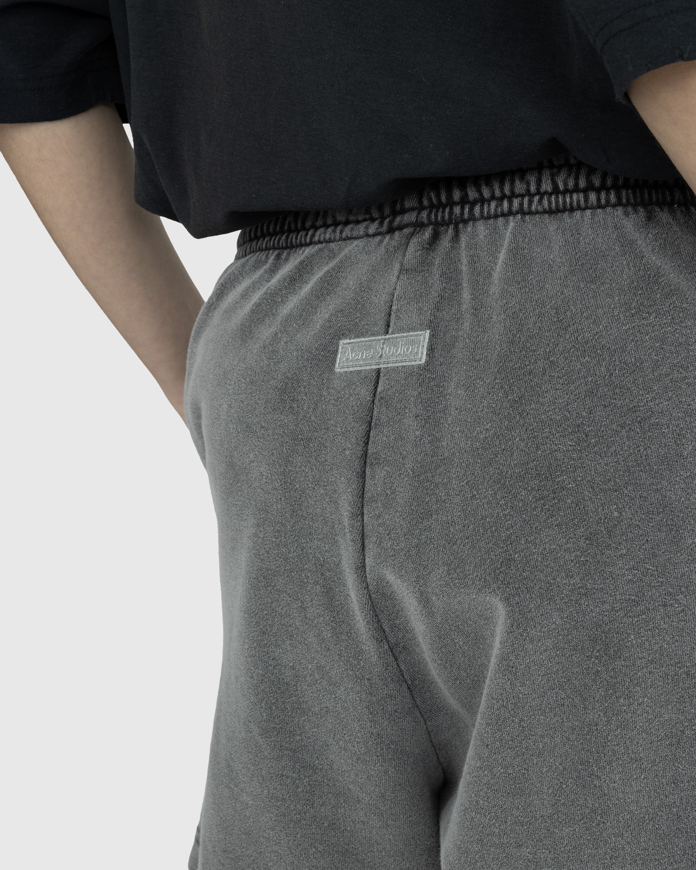 Acne Studios - Cotton Shorts Faded Black - Clothing - Grey - Image 6