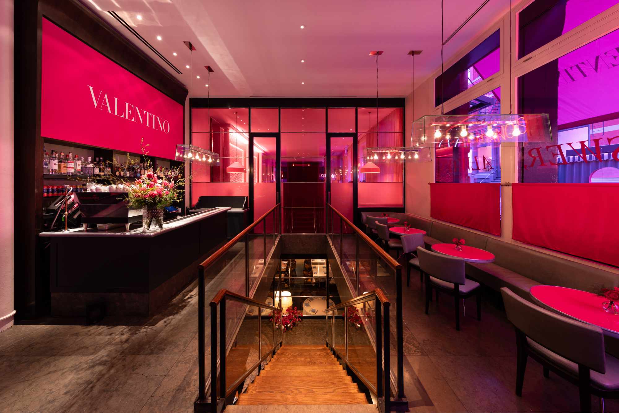 Valentino's Pink PP cafe at Sartiano's in New York City
