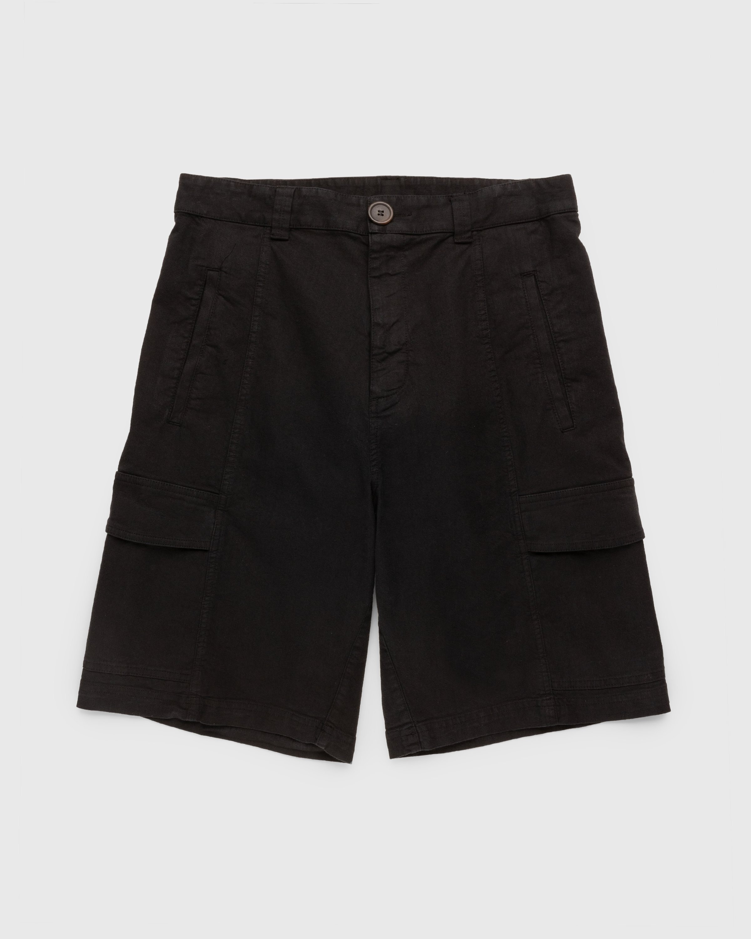 Winnie New York - Linen Cargo Shorts Black - Clothing - Black - Image 1