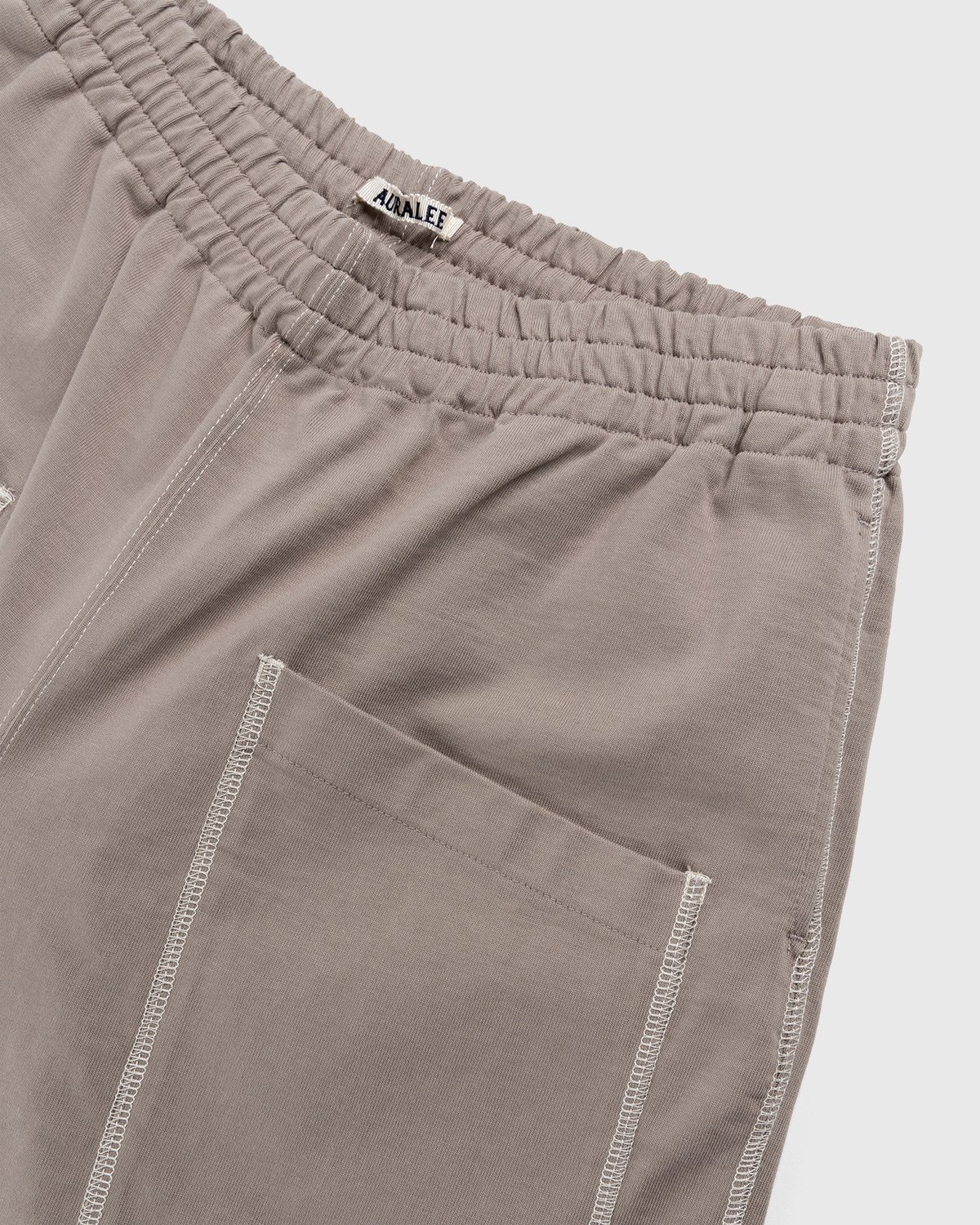 Auralee - High Density Cotton Jersey Shorts Grey Beige - Clothing - Beige - Image 3