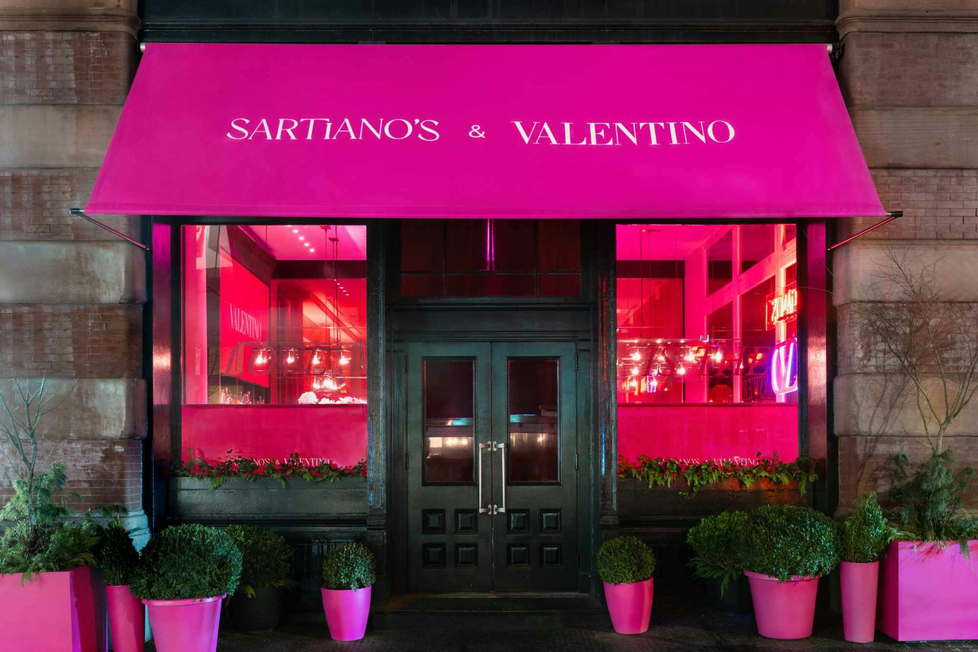 Valentino's Pink PP cafe at Sartiano's in New York City