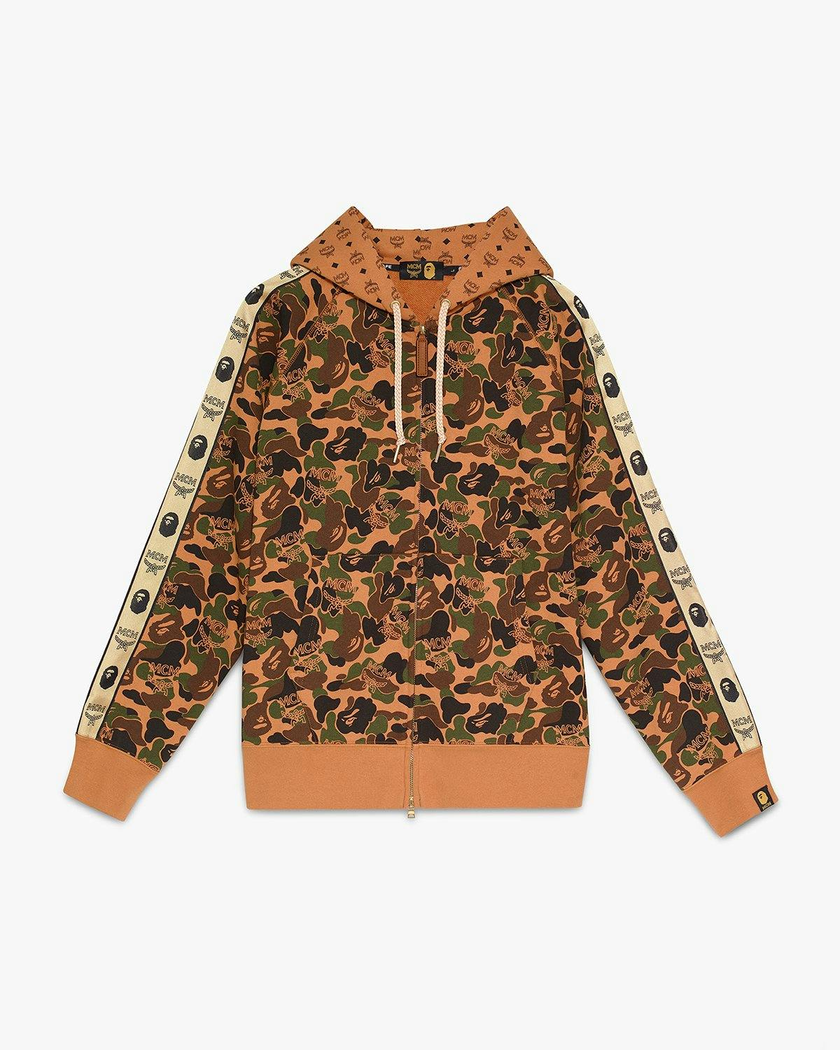 MCM x BAPE - Camo Zip Hoodie Kamo Khaki - Clothing - Brown - Image 1