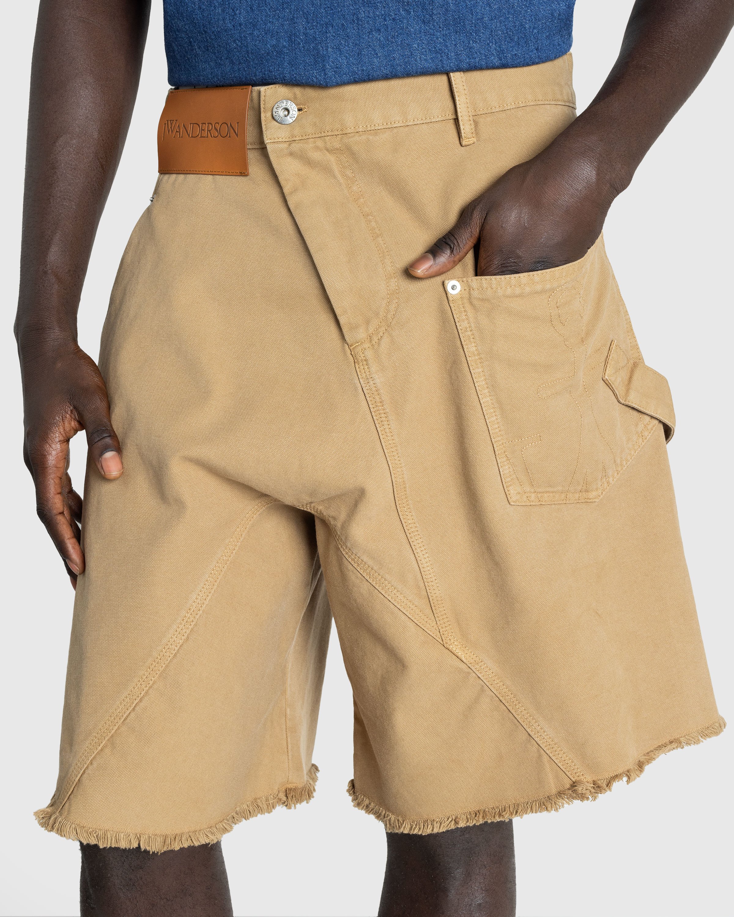 J.W. Anderson - TWISTED WORKWEAR SHORTS - Clothing - Beige - Image 3