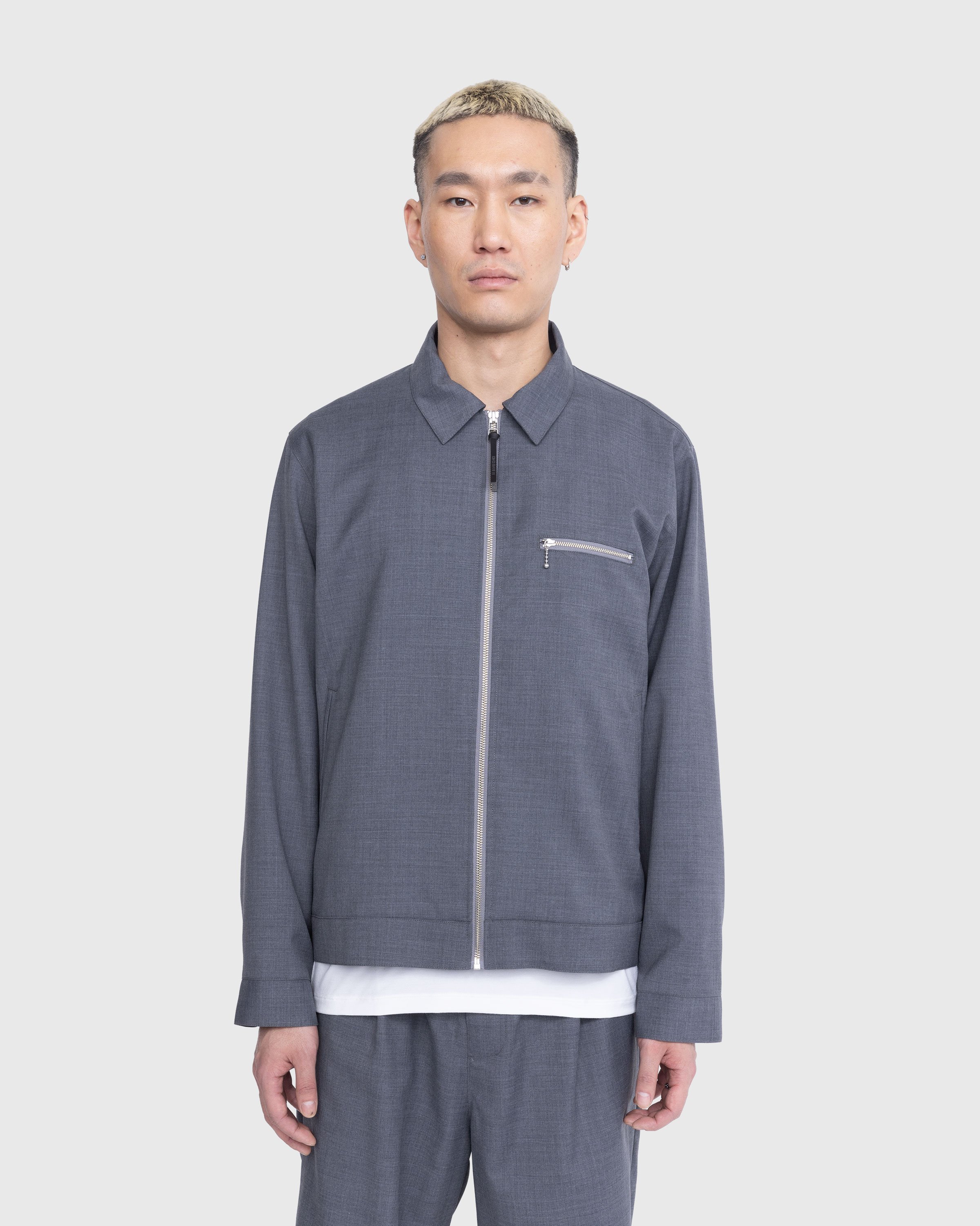 Highsnobiety - Tropical Wool Zip Jacket Grey - Clothing - Grey - Image 10